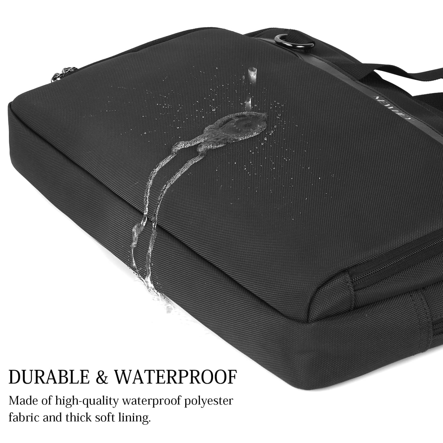 Laptop Bag 15.6 inch Briefcase Waterproof Laptop Carrying Case for Men  Women Large Computer Messenger Bag for Travel Business Work, Black