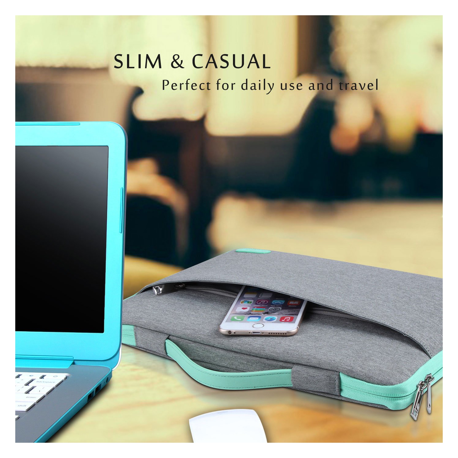 ProCase 14-15.6 Inch Laptop Sleeve Case Protective Bag, Ultrabook Notebook Carrying Case Handbag Compatible with MacBook Pro