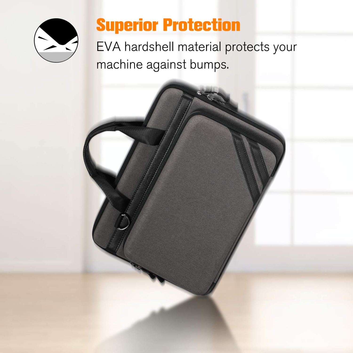 FINPAC 13-14 Inch Laptop Sleeve Case - Briefcase Shoulder Bag with Tablet Pocket and Accessory Pouch