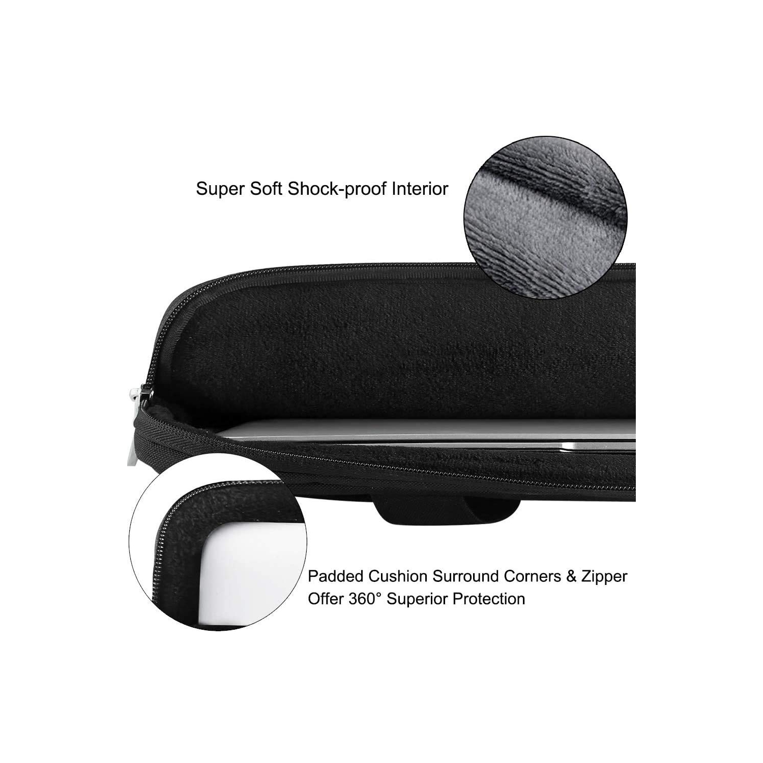 Sac protecteur 360° pour portable 15,6 po avec bandoulière, housse étanche pour ordinateur mince pour MacBook Pro 15/16, XPS 15 de Dell, portable