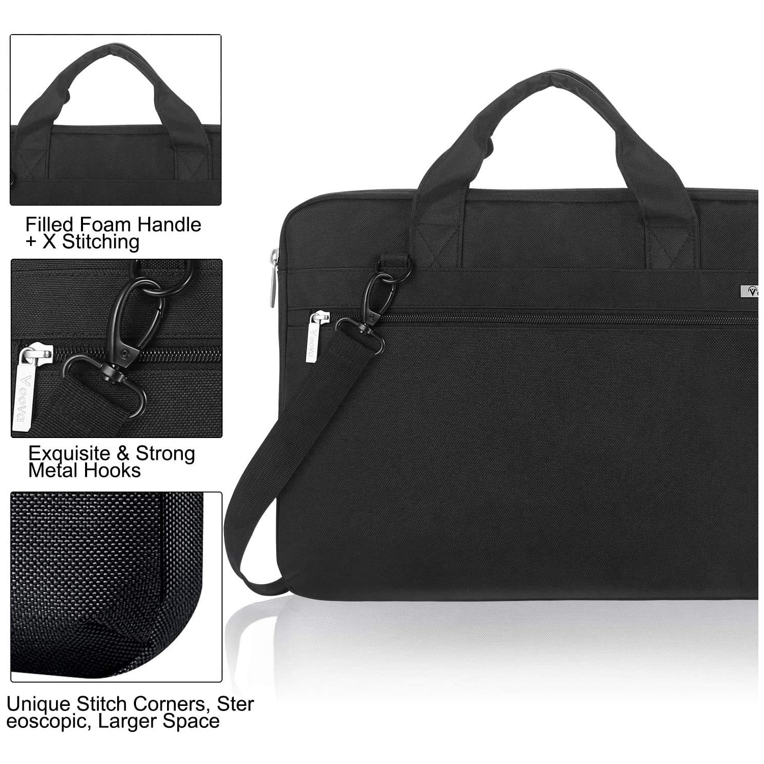 360° Protective Laptop Bag Case 15.6 Inch with Shoulder Strap, Waterproof  Thin Computer Sleeve Cover for MacBook Pro 15/16, Dell XPS 15, 15-16 Inch  HP Asus Acer Lenovo Laptop