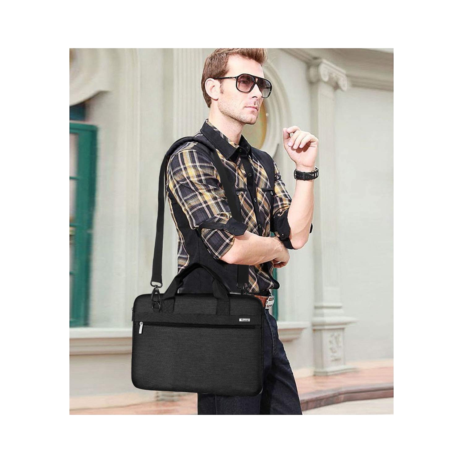 Voova 360° Protective Laptop Bag Case 17 17.3 Inch with Shoulder Strap, Waterproof Slim Computer Sleeve for MacBook Pro 17,