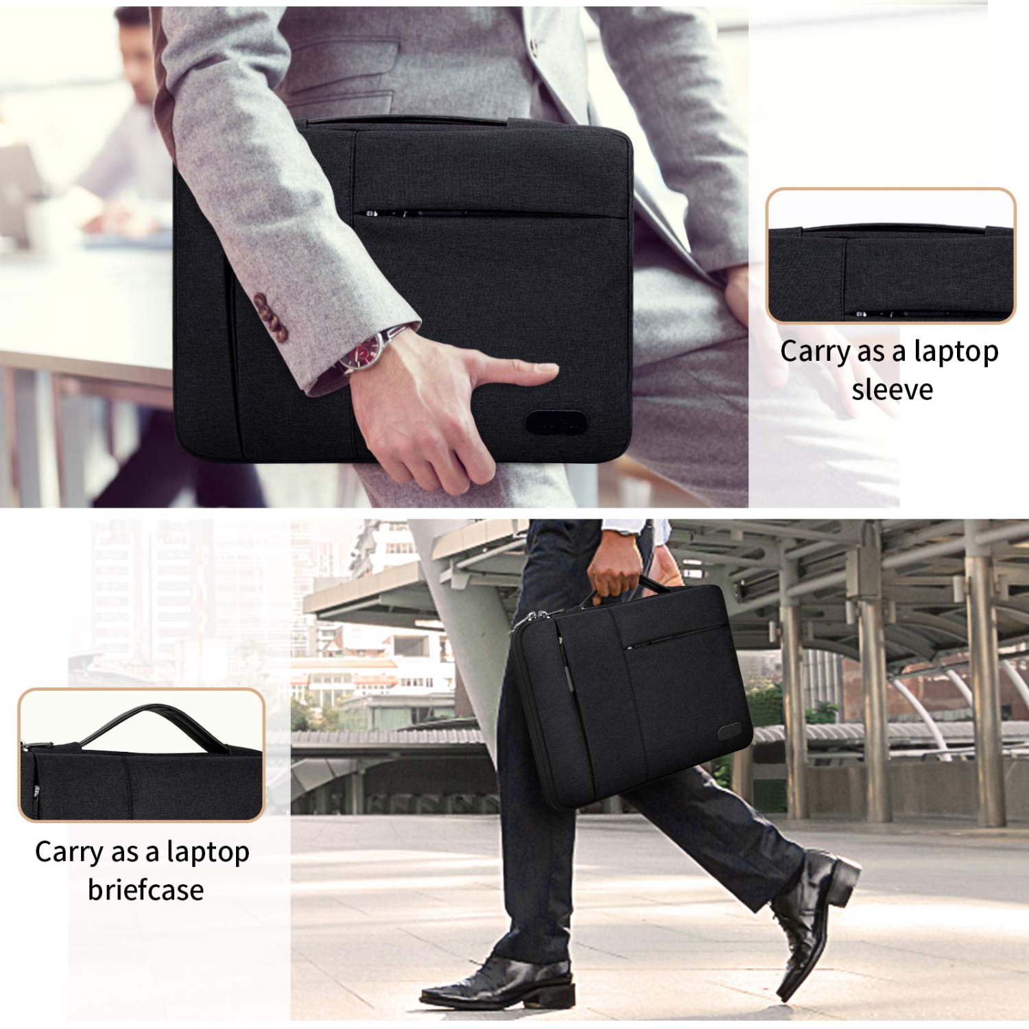 Laptop Sleeve 13-14 inch Waterproof Business Laptop case Compatible with 13 MacBook air pro case Notebook Protective Handbag Laptop Bag for Men Women