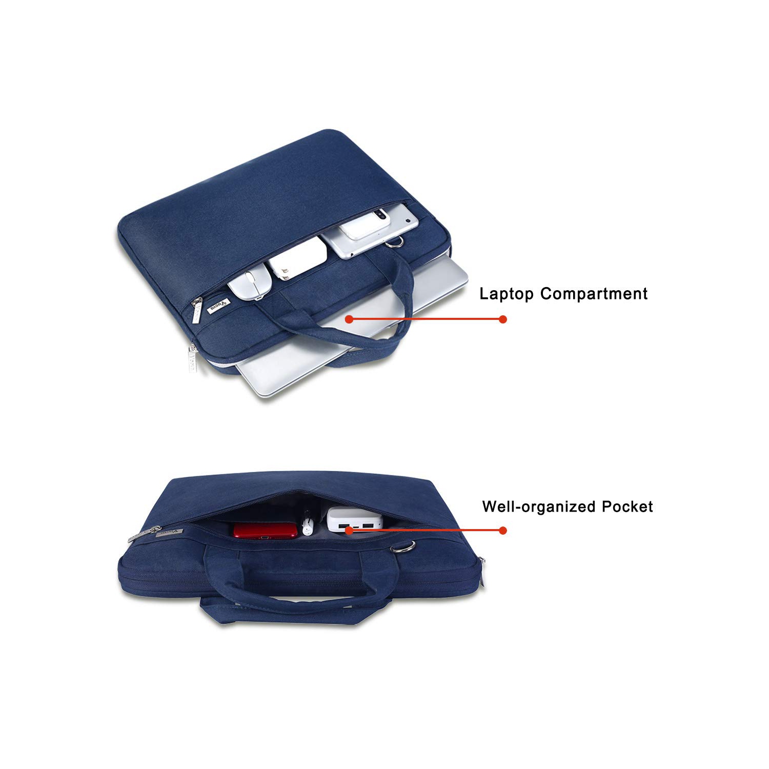 Voova 360° Protective Laptop Bag Case 14-15.6 Inch, Waterproof Slim Computer Sleeve Cover Compatible with MacBook Pro 15/16,