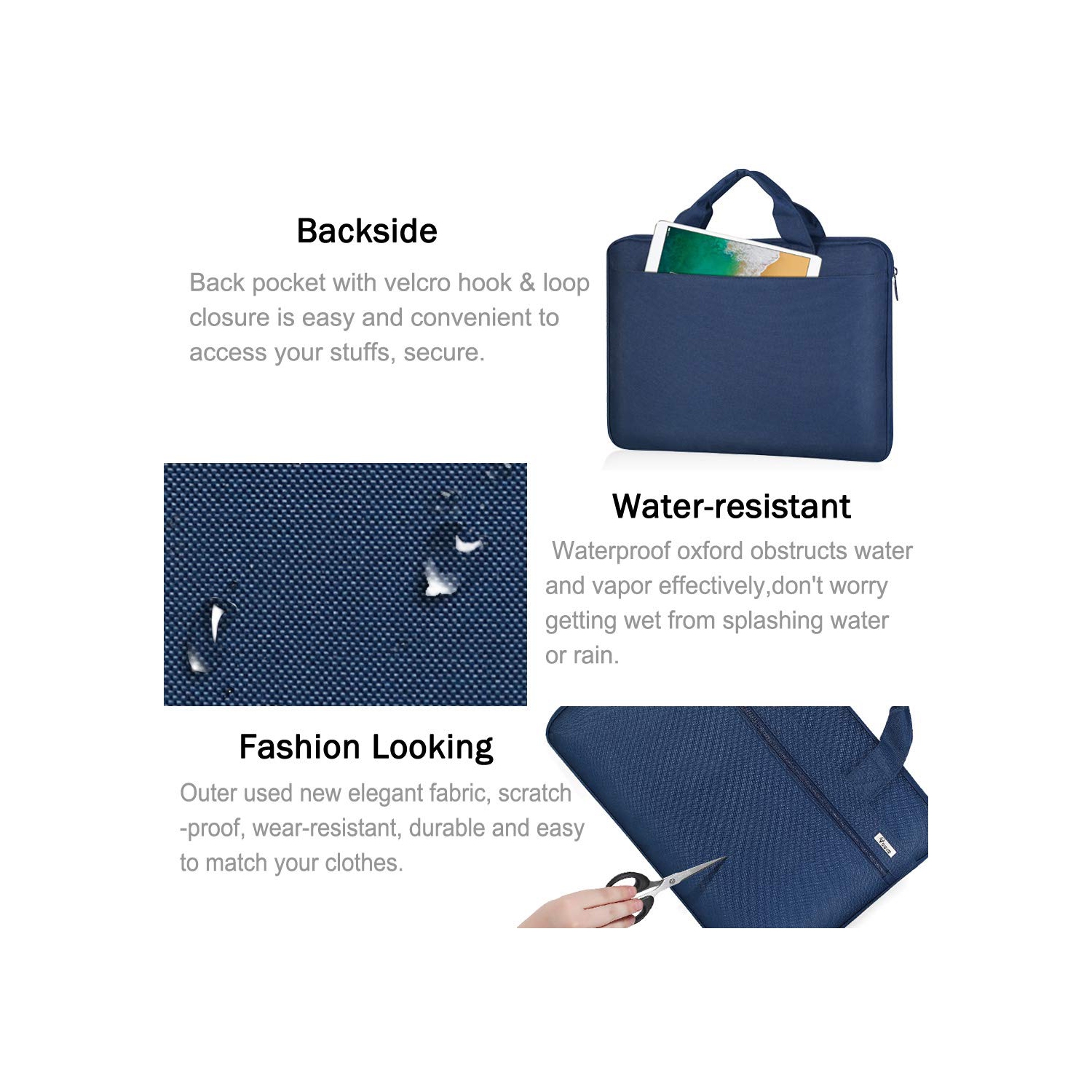 Voova 360° Protective Laptop Bag Case 14-15.6 Inch, Waterproof Slim Computer Sleeve Cover Compatible with MacBook Pro 15/16,