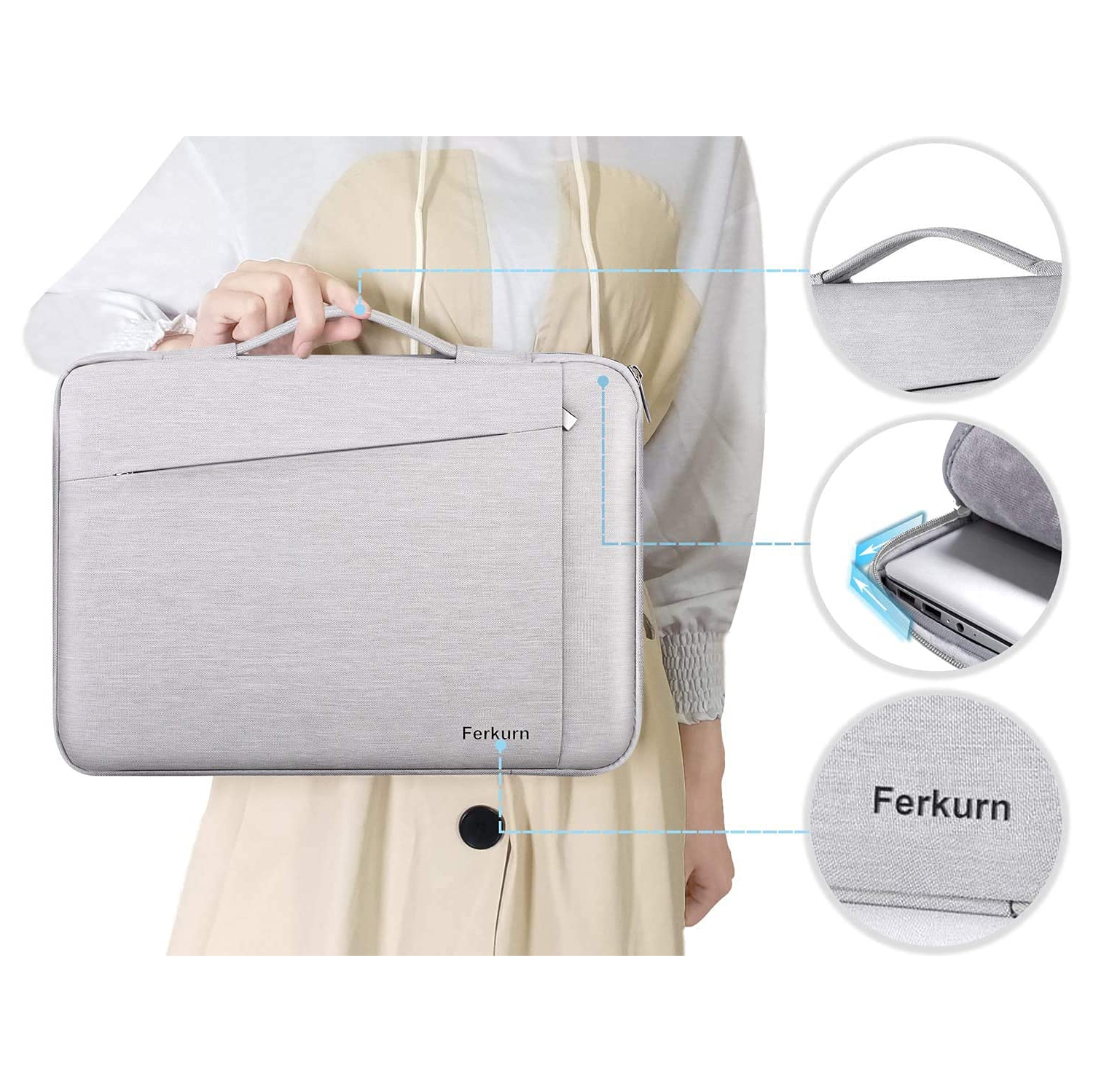 Ferkurn 14-15.6 Inch Laptop Case Sleeve Cover for Dell Inspiron 15 XPS/Surface Laptop 4/2021 MacBook Pro 16 15/ Asus HP Pavi