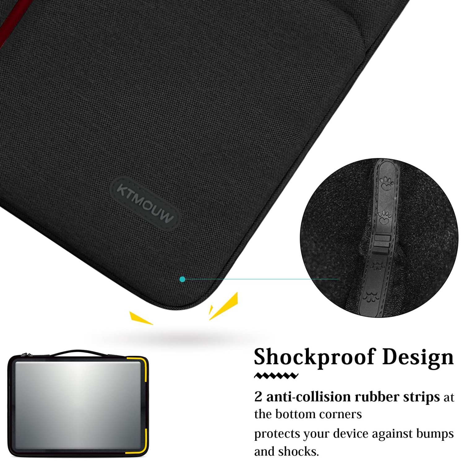 15-15.6 Inch Laptop Sleeve Case 360 Protective Laptop Bag Waterproof Polyester/Tablet Carrying Case Handbag Computer Shockpr