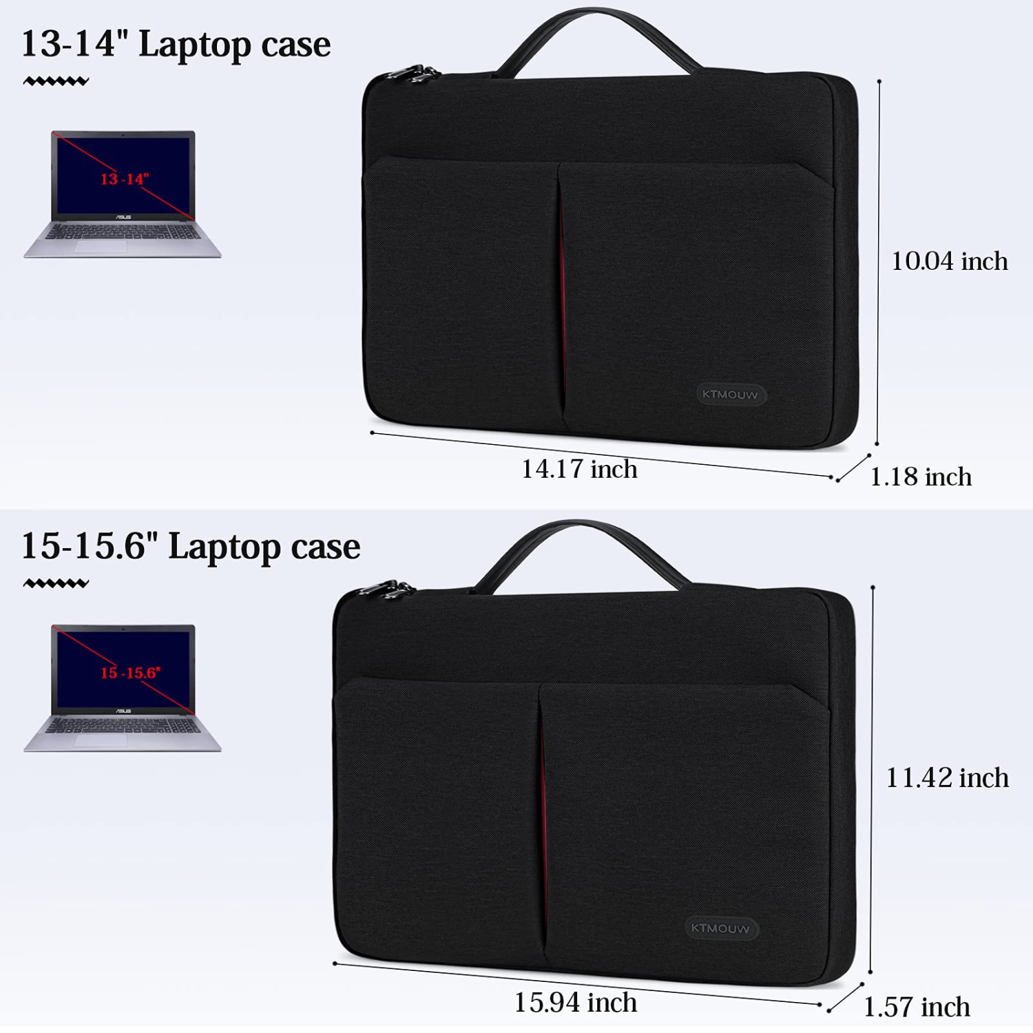 15-15.6 Inch Laptop Sleeve Case 360 Protective Laptop Bag Waterproof Polyester/Tablet Carrying Case Handbag Computer Shockpr