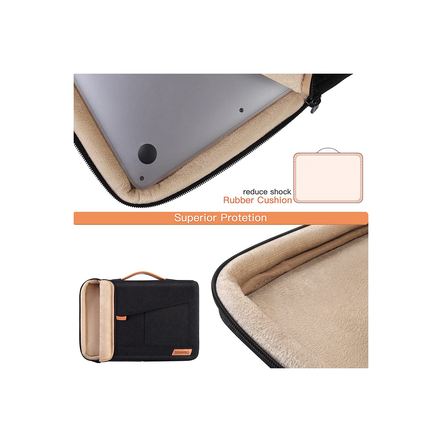 DOMISO 17-17.3 Inch Laptop Sleeve Bag Business Briefcase Messenger Bag Compatible with 17.3" Dell Computer/HP Pavilion 17/Pr