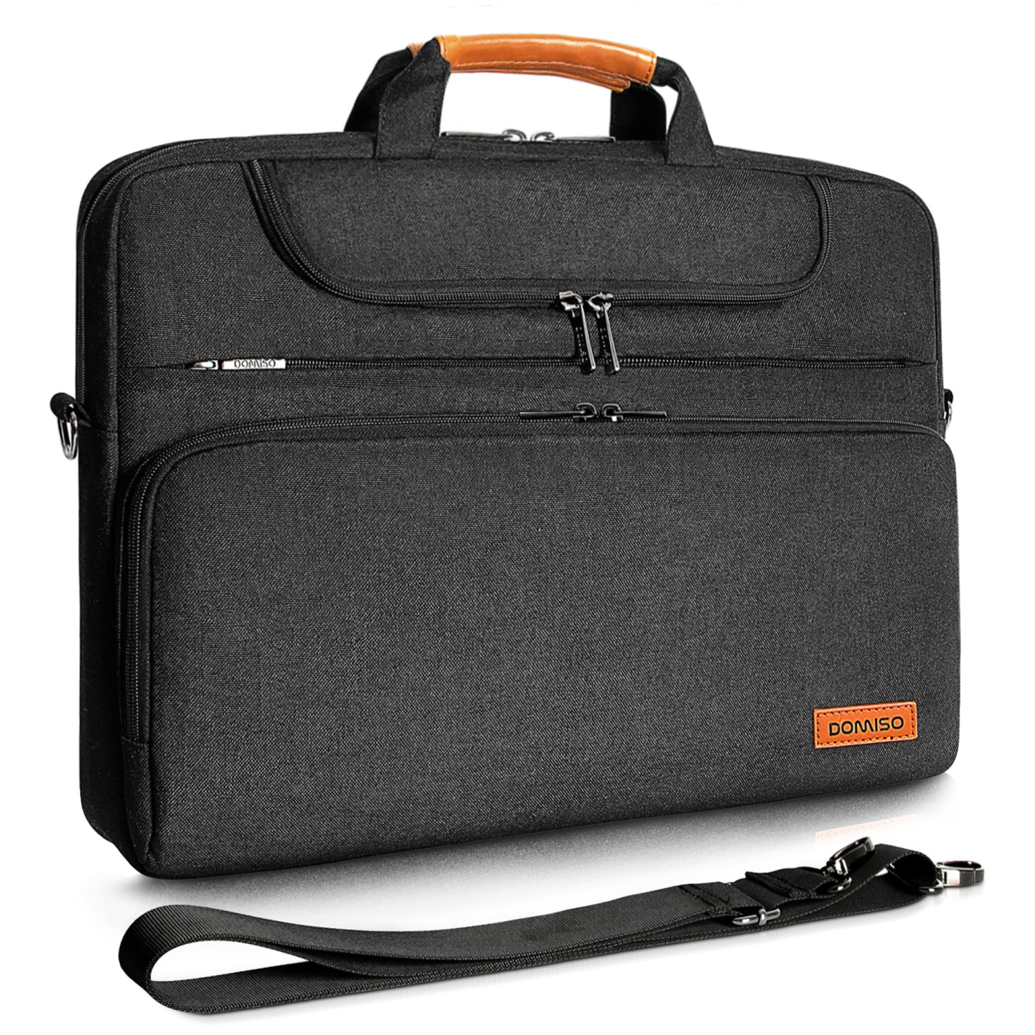 DOMISO 17 Inch Multi-Functional Laptop Sleeve Business Briefcase Waterproof Messenger Shoulder Bag Compatible with 17"-17.3"