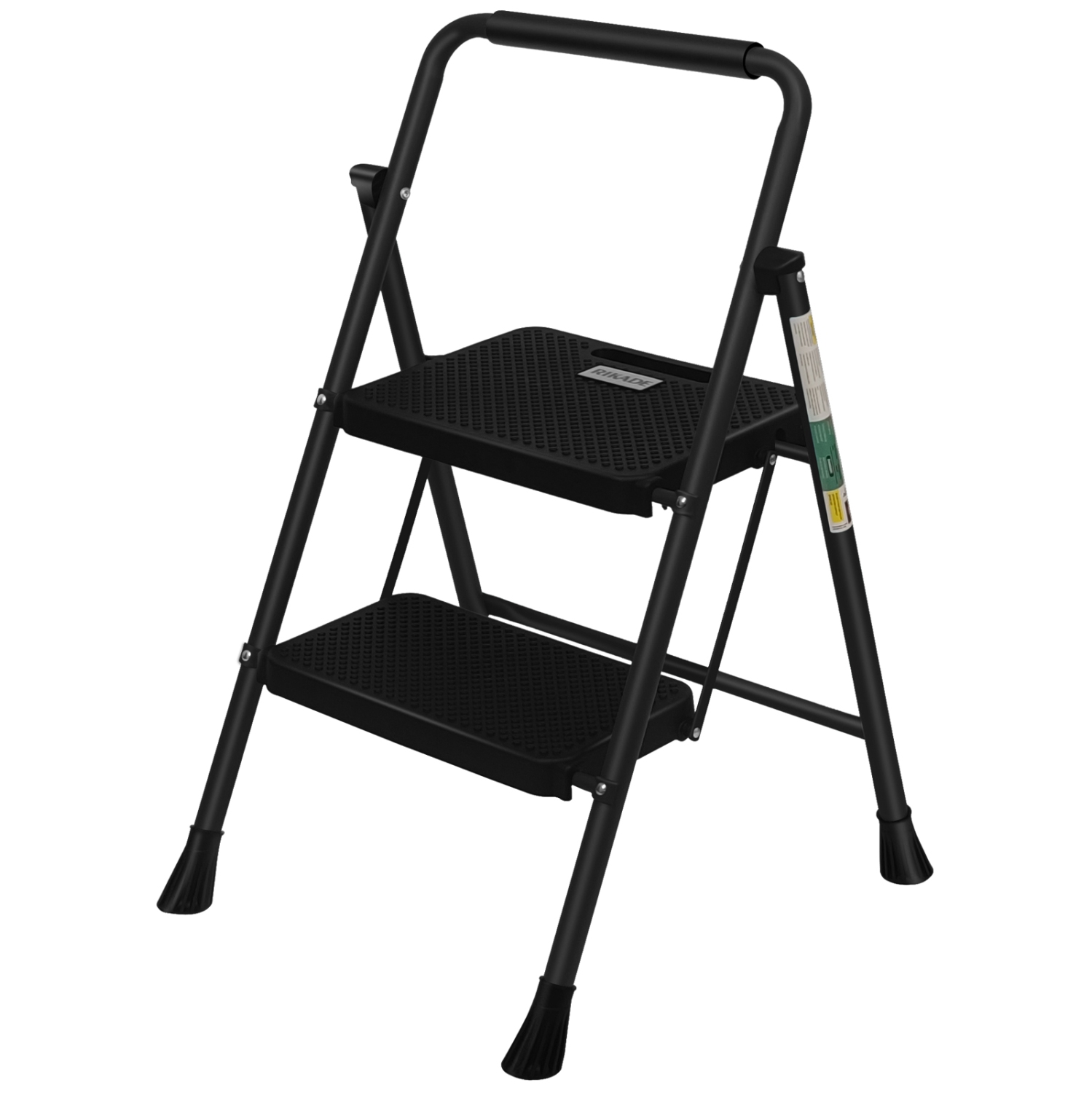 2 Step Ladder, CoolHut Folding Step Stool, Step Stool with Wide Anti-Slip Pedal, Portable Folding Step Ladder with Handgrip, Multi-use Steel Ladder