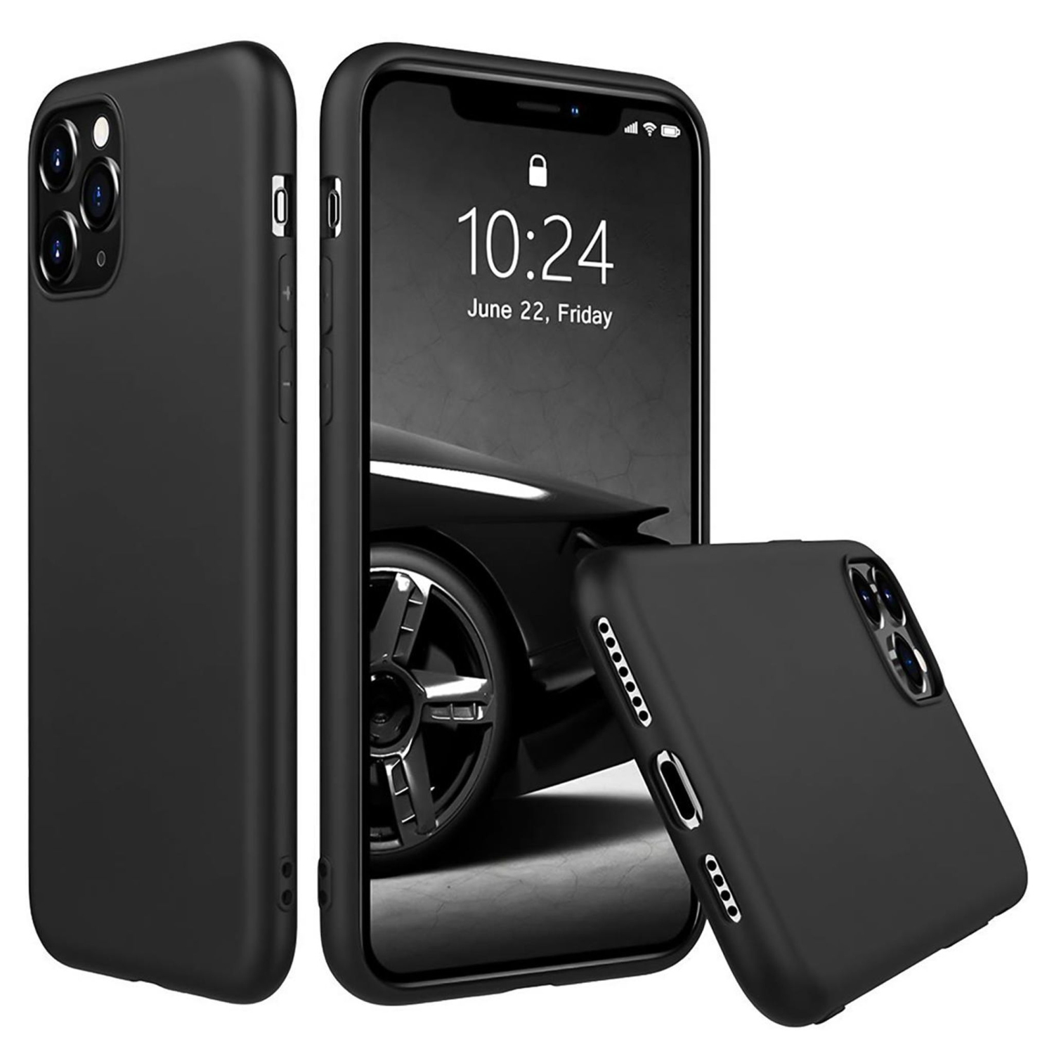 Safety Case iPhone X/Xs Matte Finish Black Silicone Case Full Body Protection Shockproof Gel Rubber Cover (iPhone X/Xs, Matte Case)