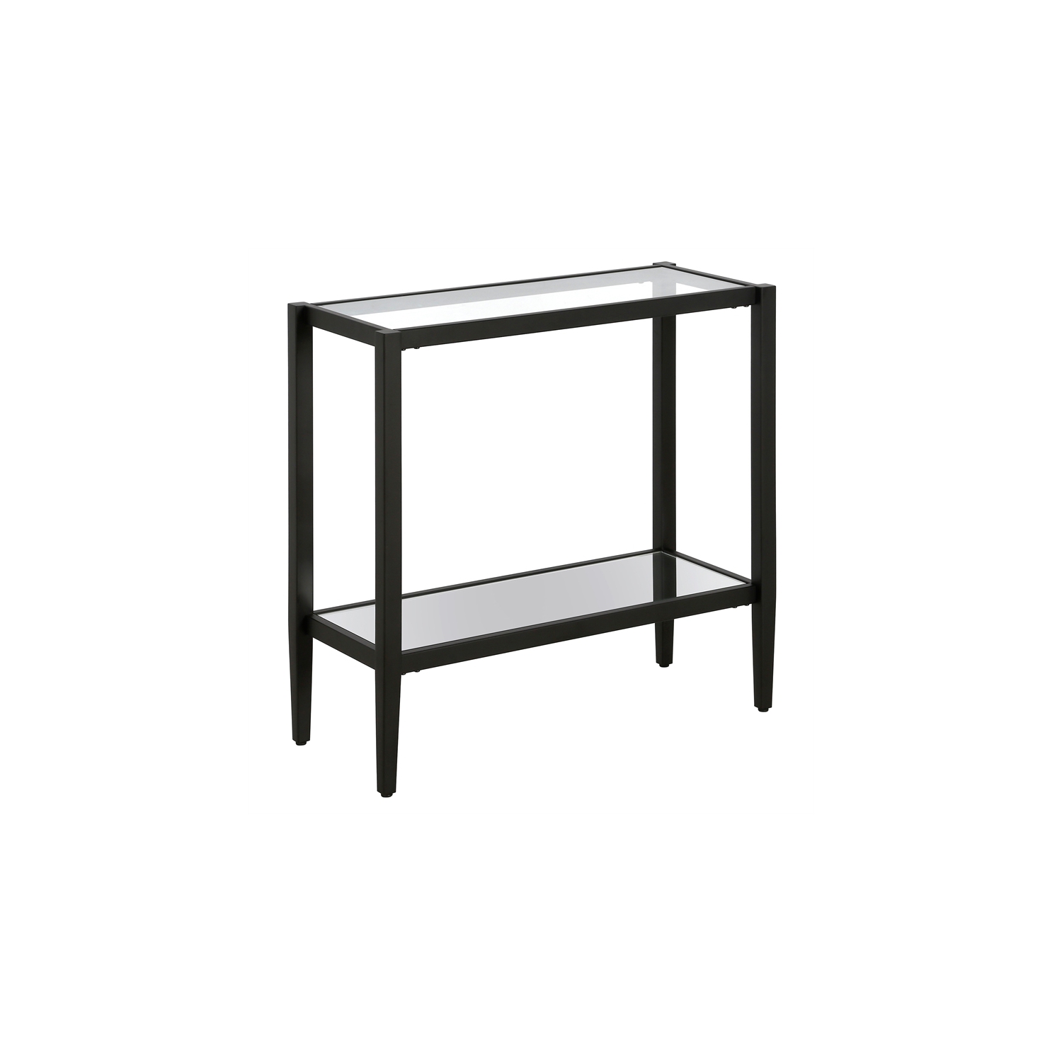 Henn&Hart 24" Blackened Bronze Metal/Glass Side Table