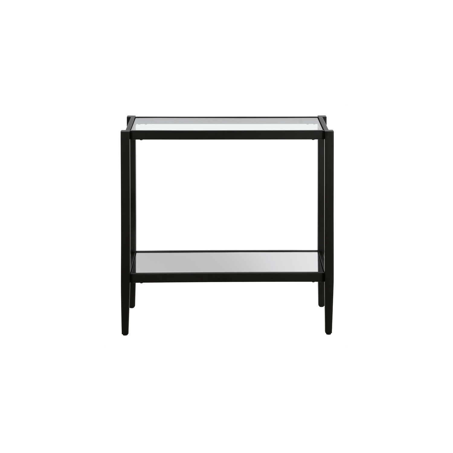 Henn&Hart 24" Blackened Bronze Metal/Glass Side Table