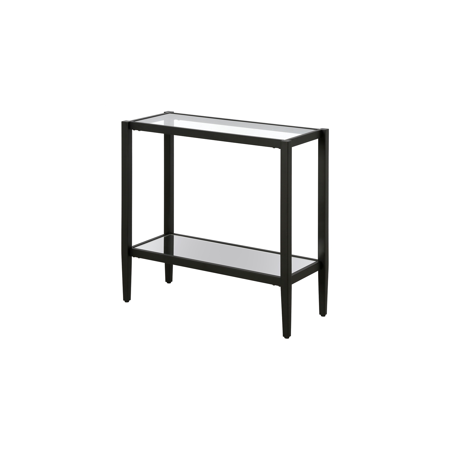 Henn&Hart 24" Blackened Bronze Metal/Glass Side Table