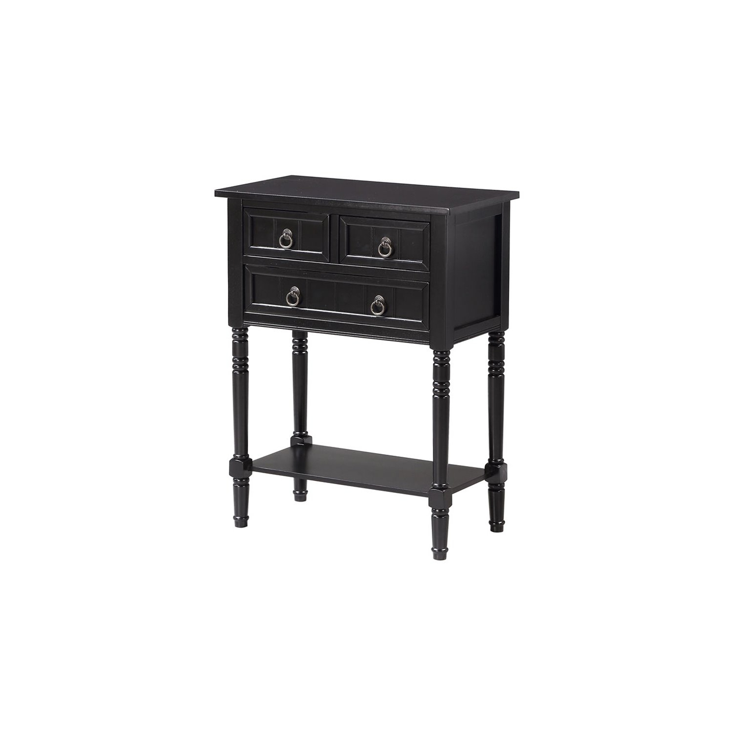 Convenience Concepts Kendra Console Table in Black Wood Finish