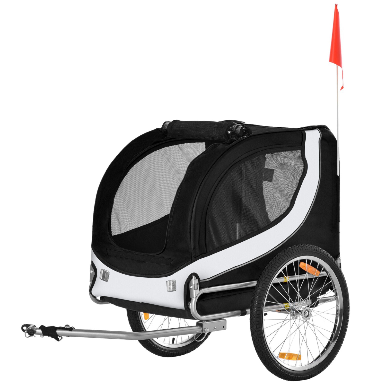 Pet Bike Trailer Dog Cat Travel Carrier Foldable Black