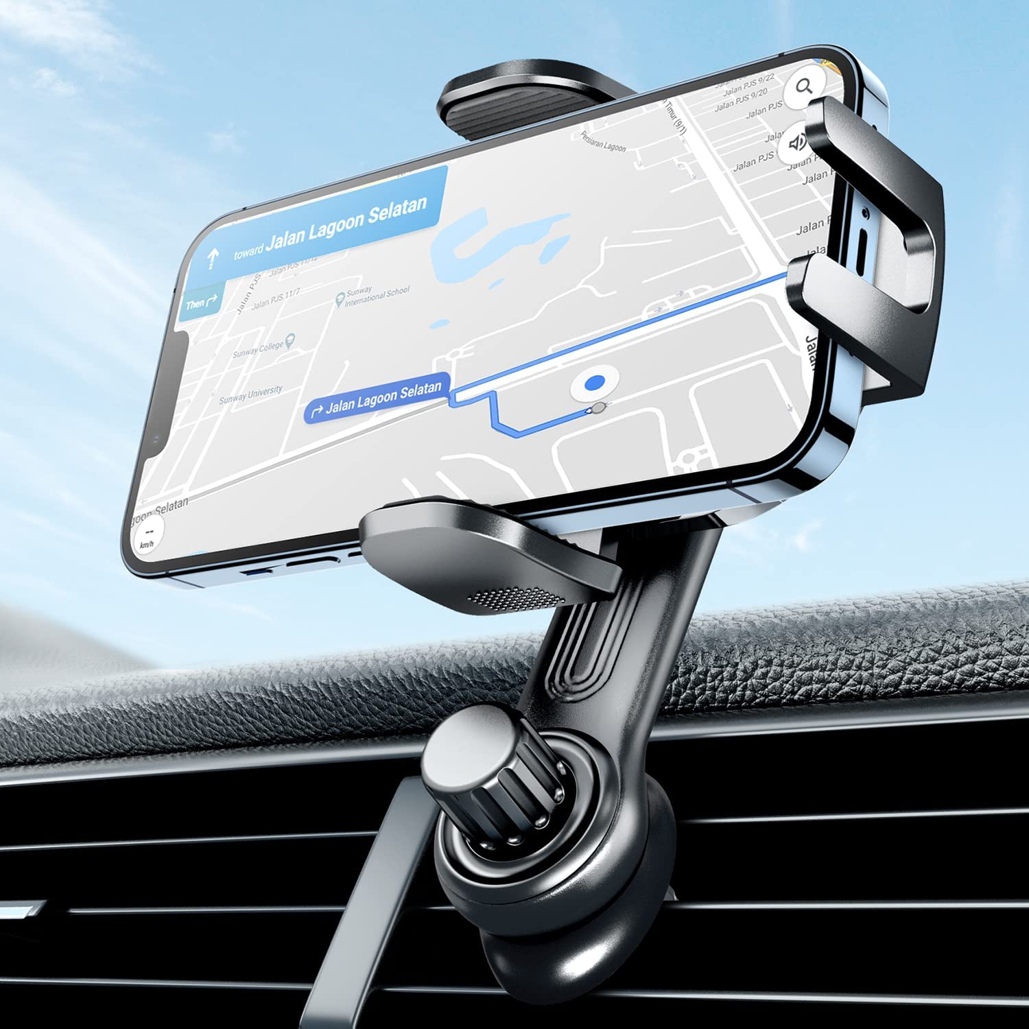 Car Phone Holder Mount, Car Vent Phone Mount with Swing Arm Air Vent Car Mount Cell Phone Holder Car for iPhone 12/ 13 Pro Max Samsung Galaxy 4.7' - 6.9' Smartphone