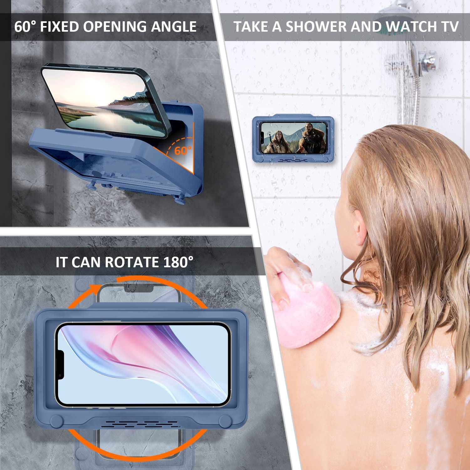 Phone Holder Bathroom Waterproof Home Wall Phone Case Stand Box  Self-adhesive To