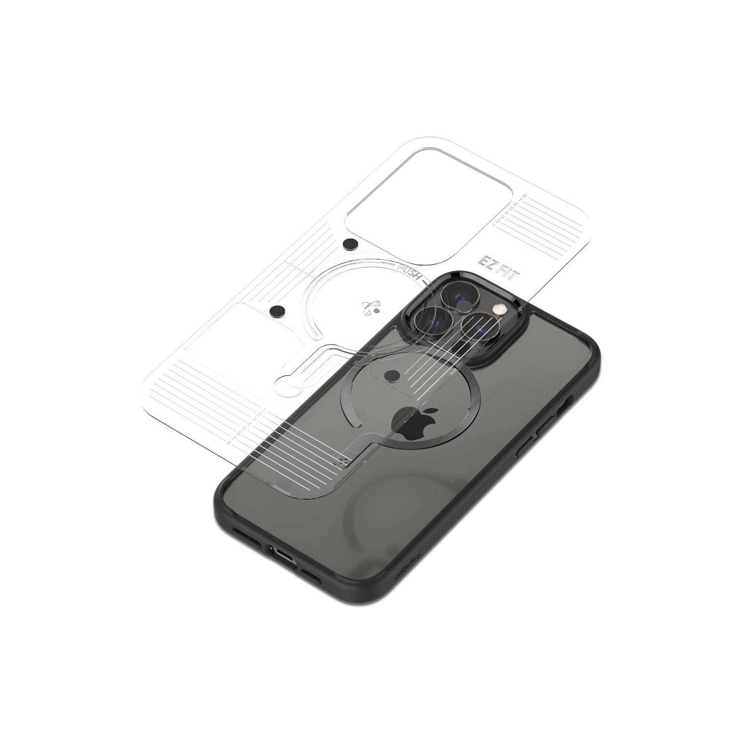 OneTap Ring Adapter for Mag Safe-Compatibility with EZ-Fit Kit [Add Mag Safe Compatibility to Non-Mag Safe Case ] - 1 Pack - Matt Black