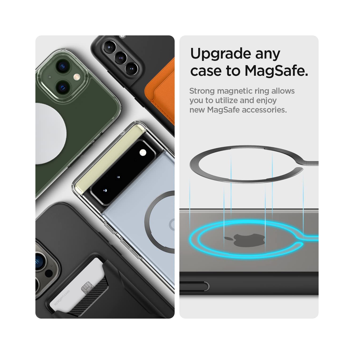 OneTap Ring Adapter for Mag Safe-Compatibility with EZ-Fit Kit [Add Mag Safe Compatibility to Non-Mag Safe Case ] - 1 Pack - Matt Black
