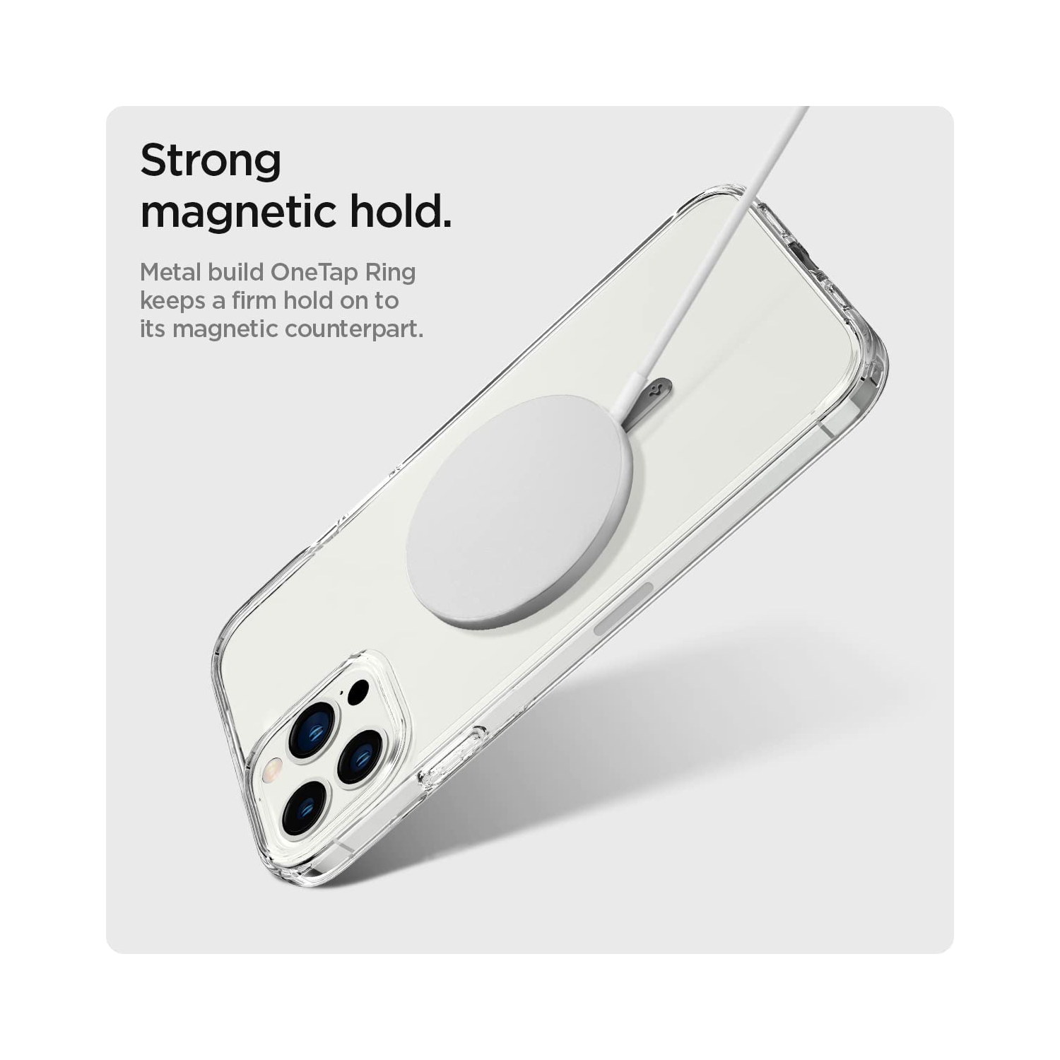 OneTap Ring Adapter for Mag Safe-Compatibility with EZ-Fit Kit [Add Mag Safe Compatibility to Non-Mag Safe Case ] - 1 Pack - Matt Black