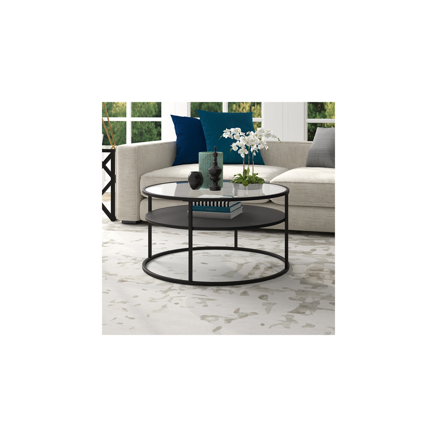 Henn&Hart 32" Black Coffee Table