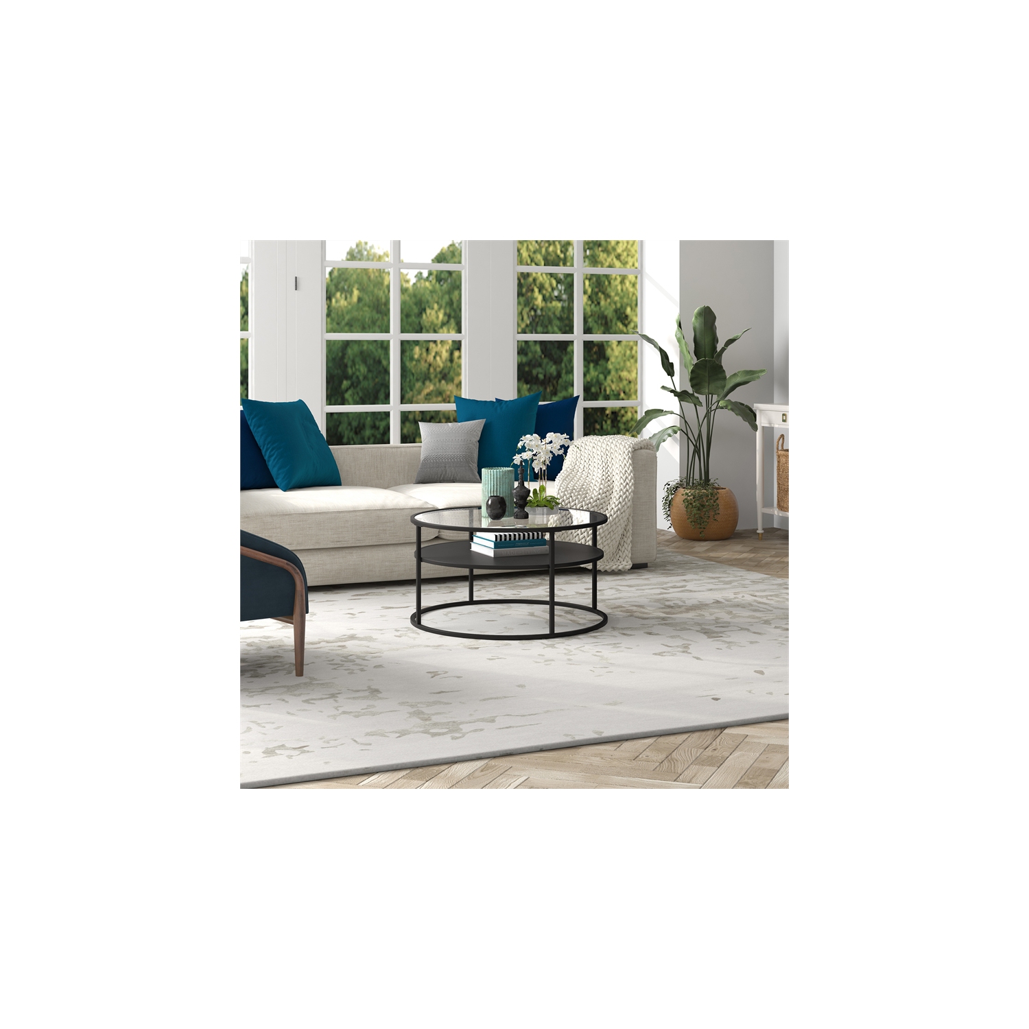 Henn&Hart 32" Black Coffee Table