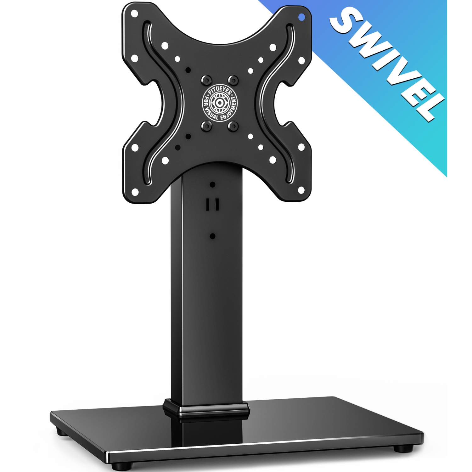 FITUEYES Swivel TV Stand on Table for 19 to 42 inch Screen, Tabletop TV Mount with 3 Level Height Adjustable, MAX VESA 200x200mm