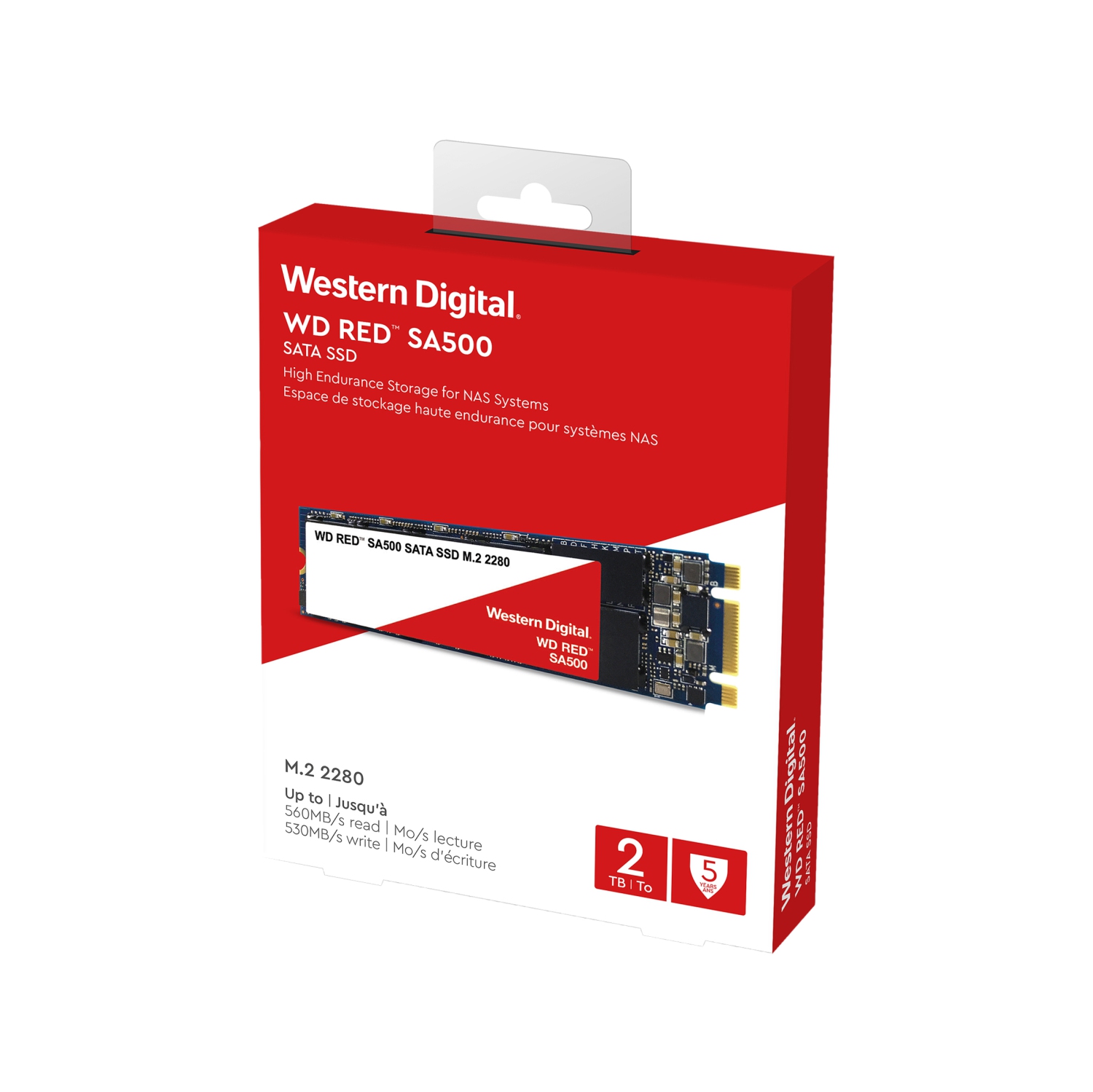 Western Digital WD Red SA500 M.2 2280 2TB SATA III 3D NAND Internal Solid State Drive (SSD) WDS200T1R0B
