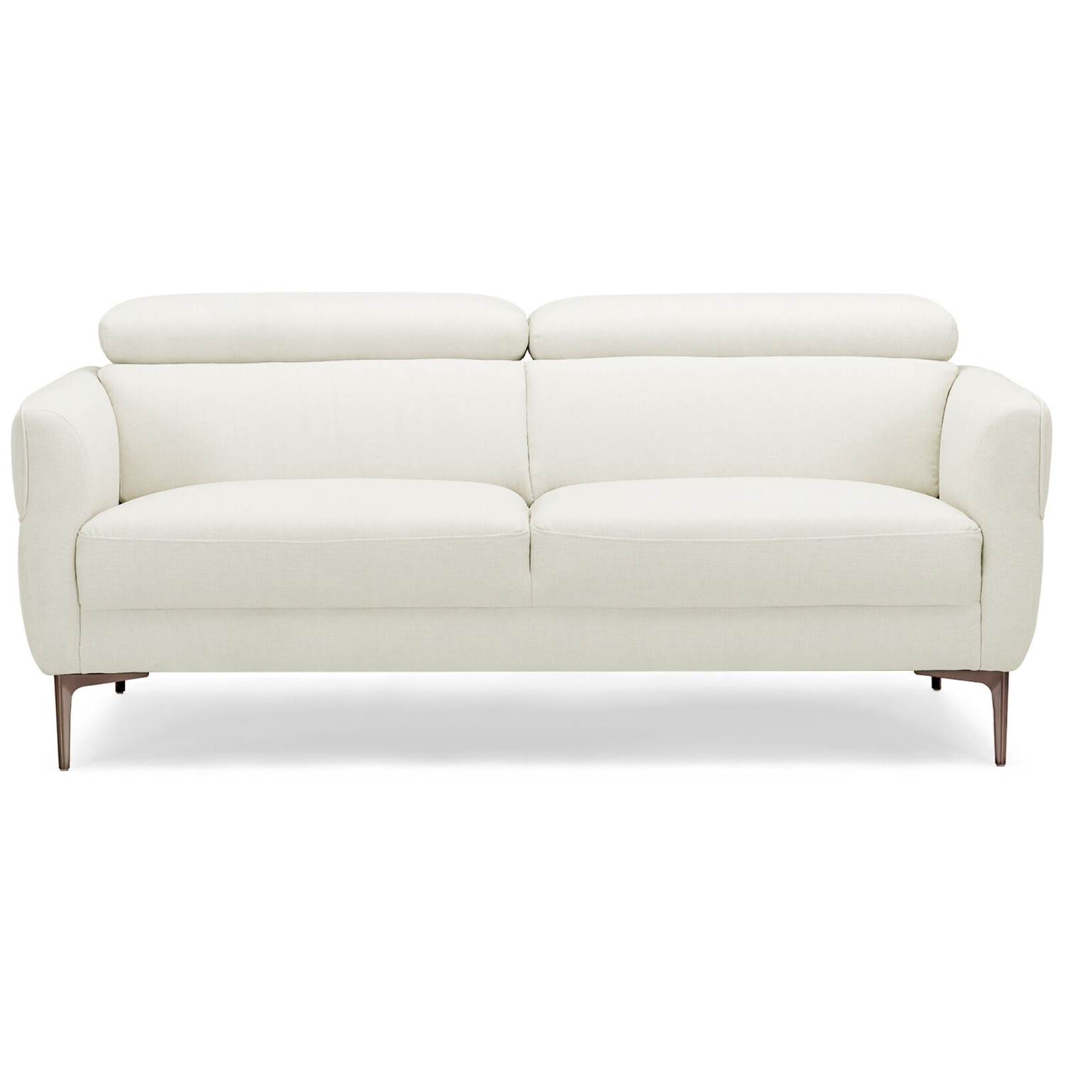 Gymax Modern Loveseat 72.5'' Fabric Sofa Couch w/ Adjustable Headrest & Metal Legs