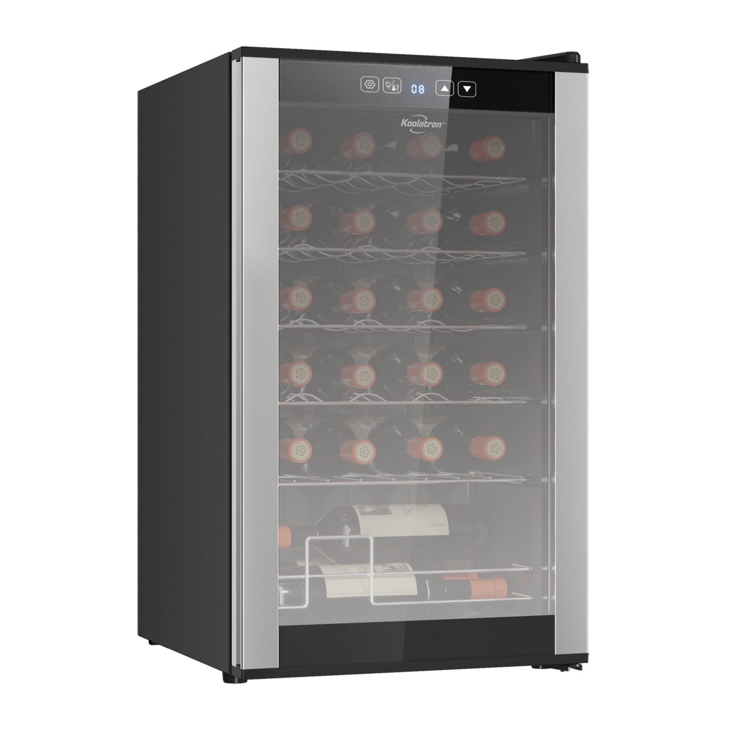 Koolatron 24 Bottle Wine Cooler Black 2.4 cu ft Freestanding Compressor Wine Fridge