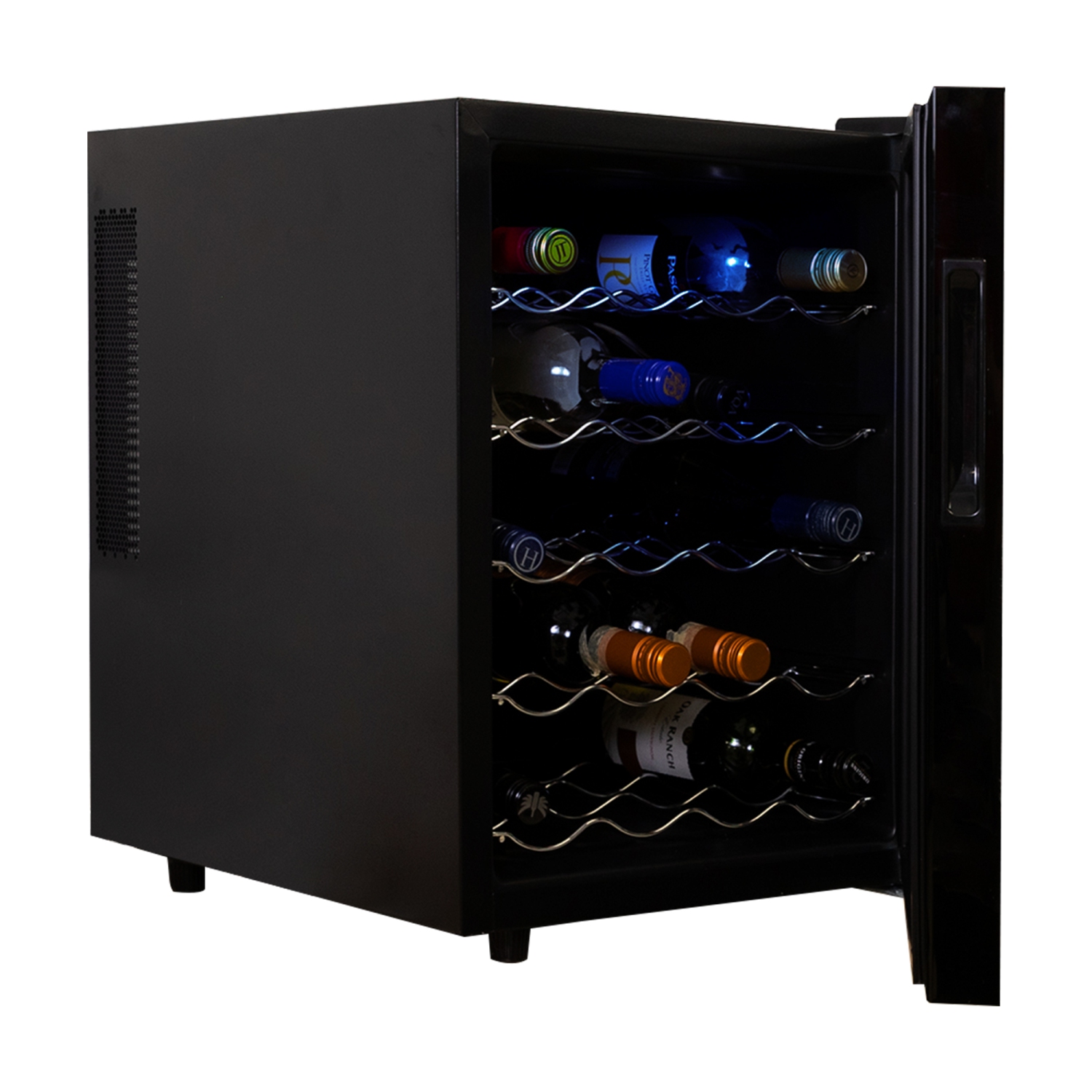Koolatron 20 Bottle Wine Cooler, Black Dual-Unit Wine Fridge, Freestanding Wine Cellar, Red, White and Sparkling Wine Storage for Home Bar,