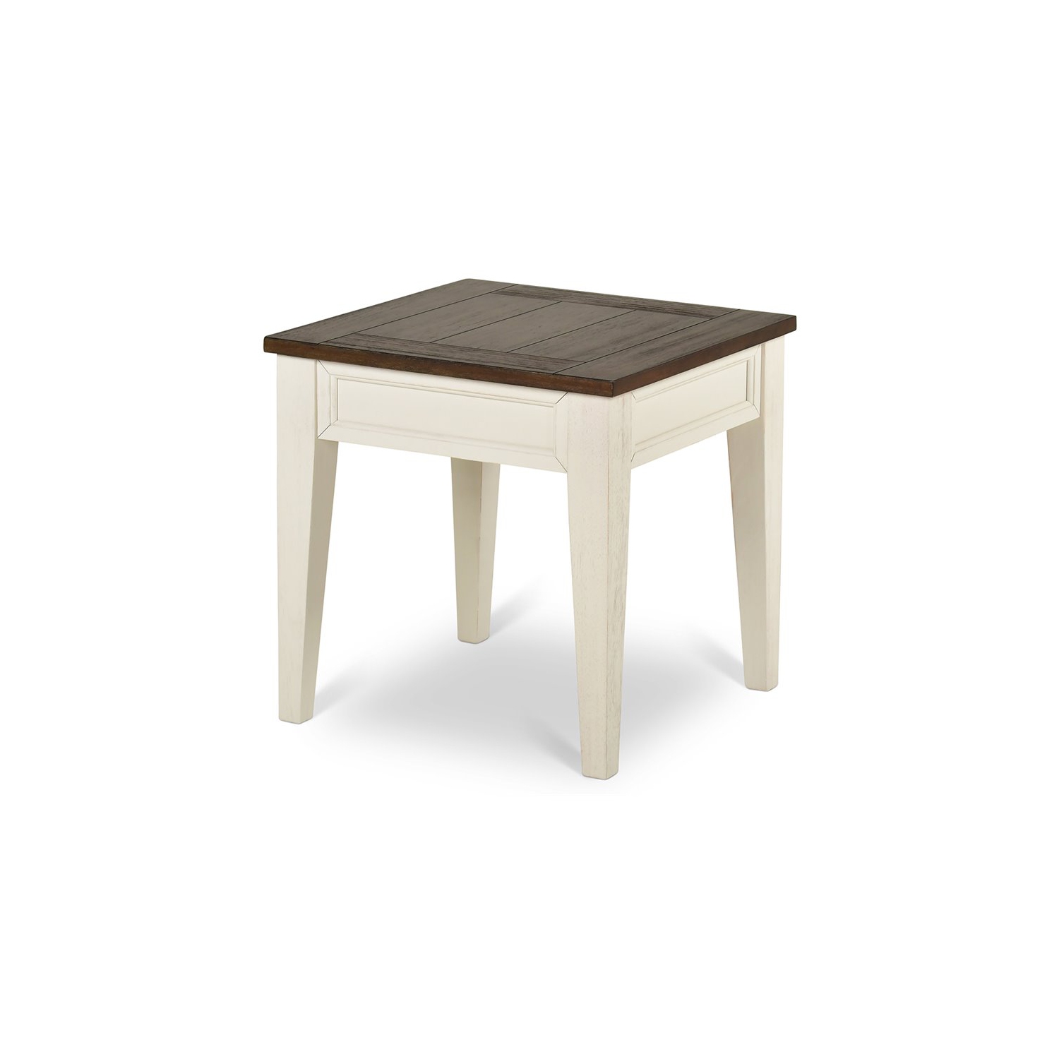 Cayla 1 Drawer End Table in Dark Oak and White