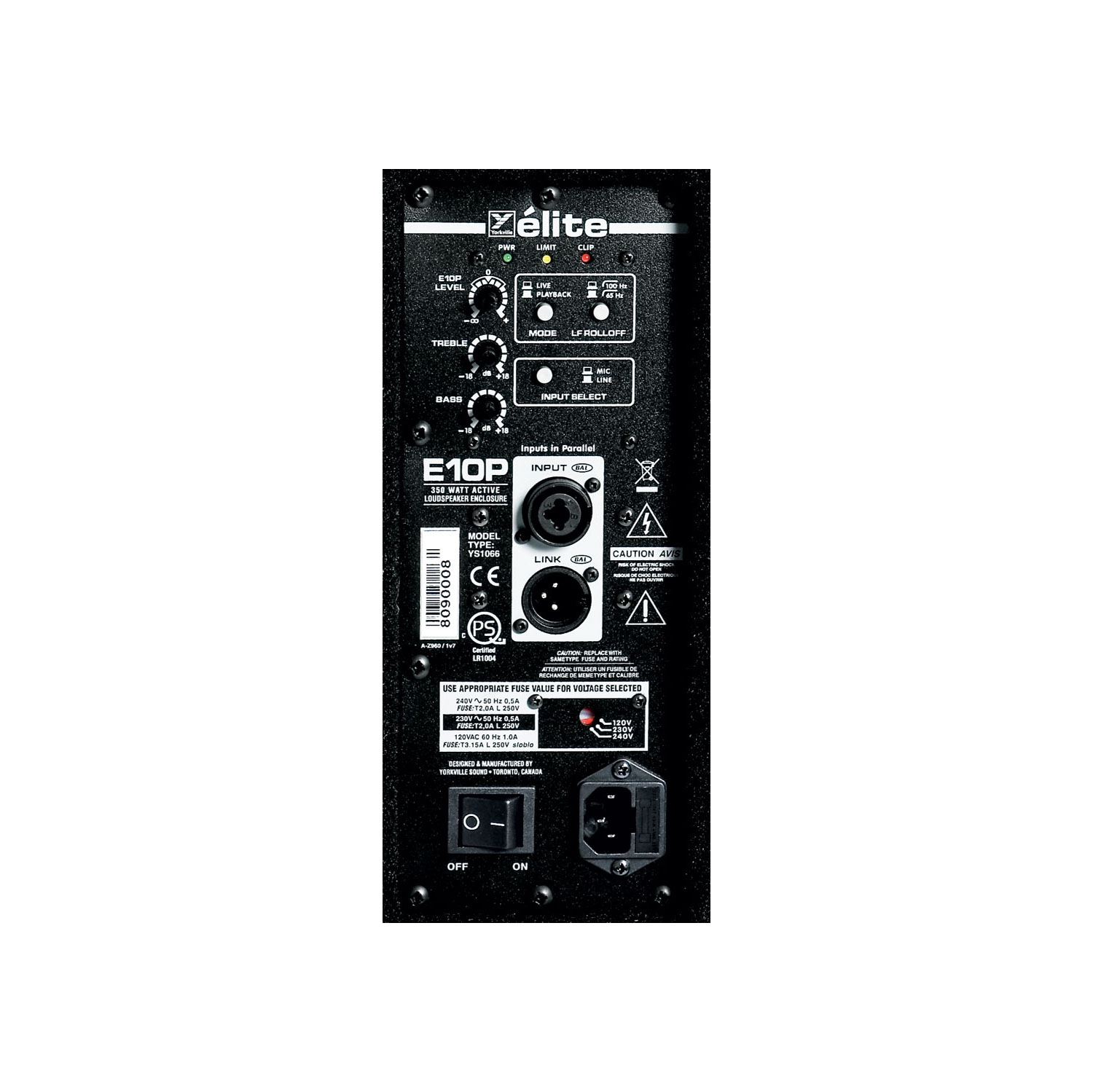 Haut-parleur amplifié Yorkville Sound Elite - haut-parleur de graves 10&nbsp;po - 325 W