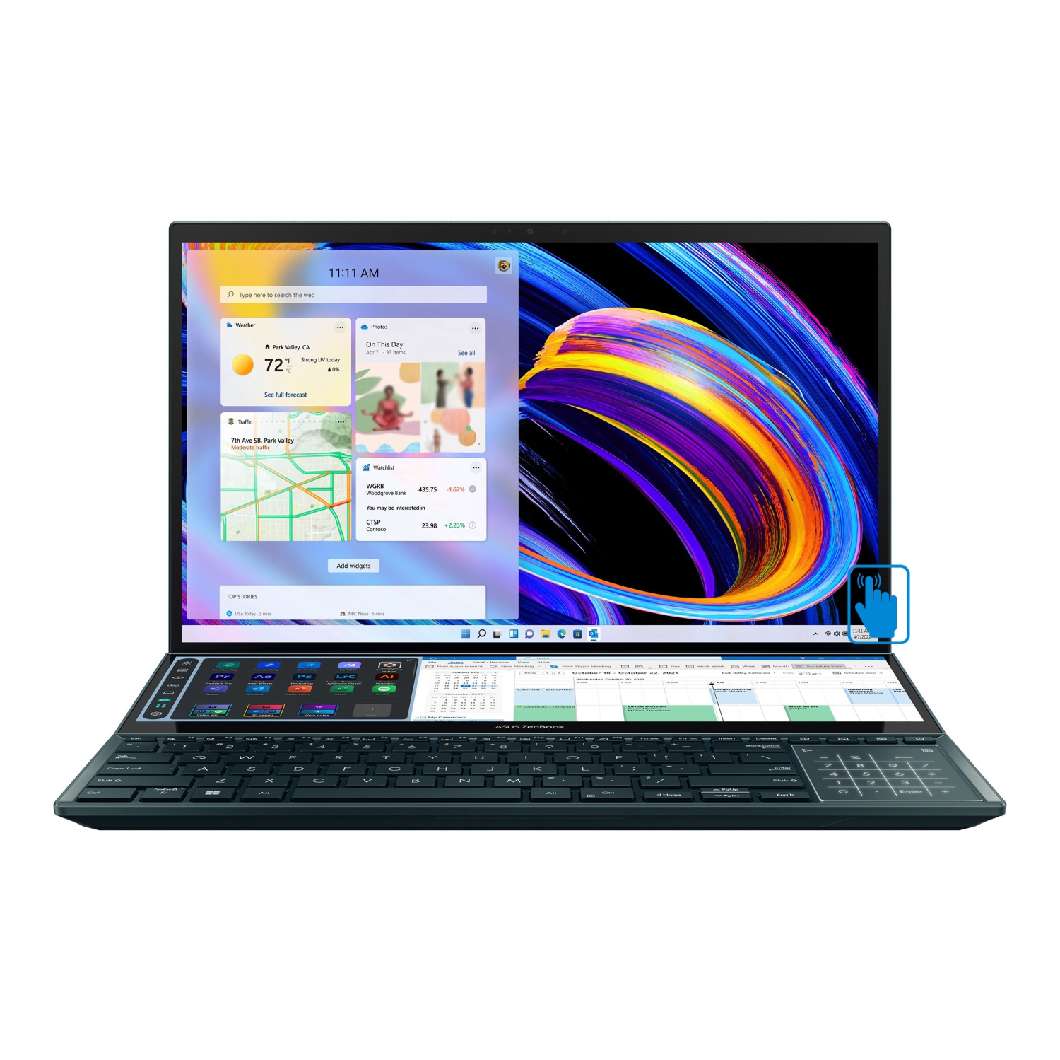 Custom ASUS ZenBook Pro Duo 15-Dual Screen Laptop (Intel i9-12900H, 32GB LPDDR5 4800MHz RAM, 2TB PCIe SSD, Win 11 Pro)