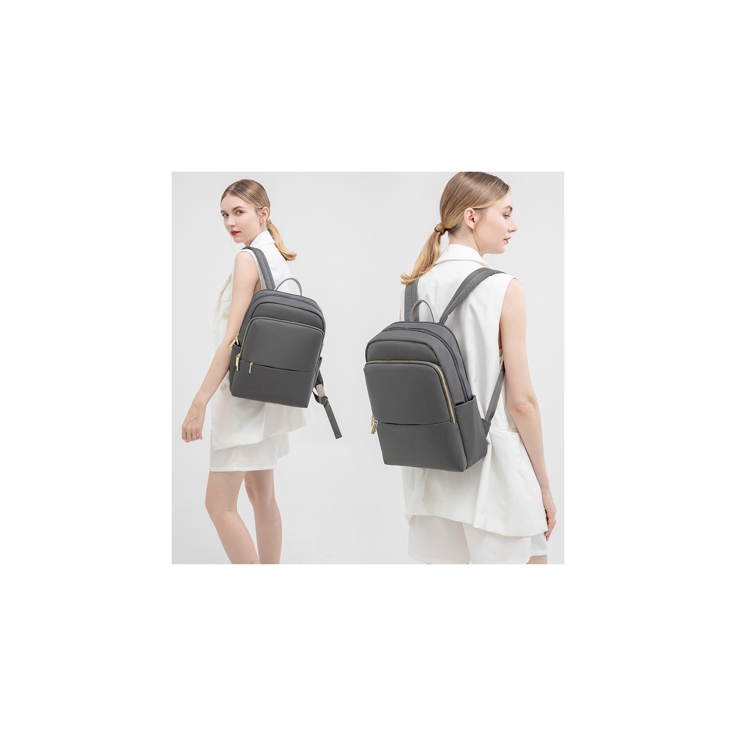 navor Backpack for Girls/Women Waterproof Daypack Casual Laptop Bag Convertible Business/Travel Backpack/Handbag -Gray Goose