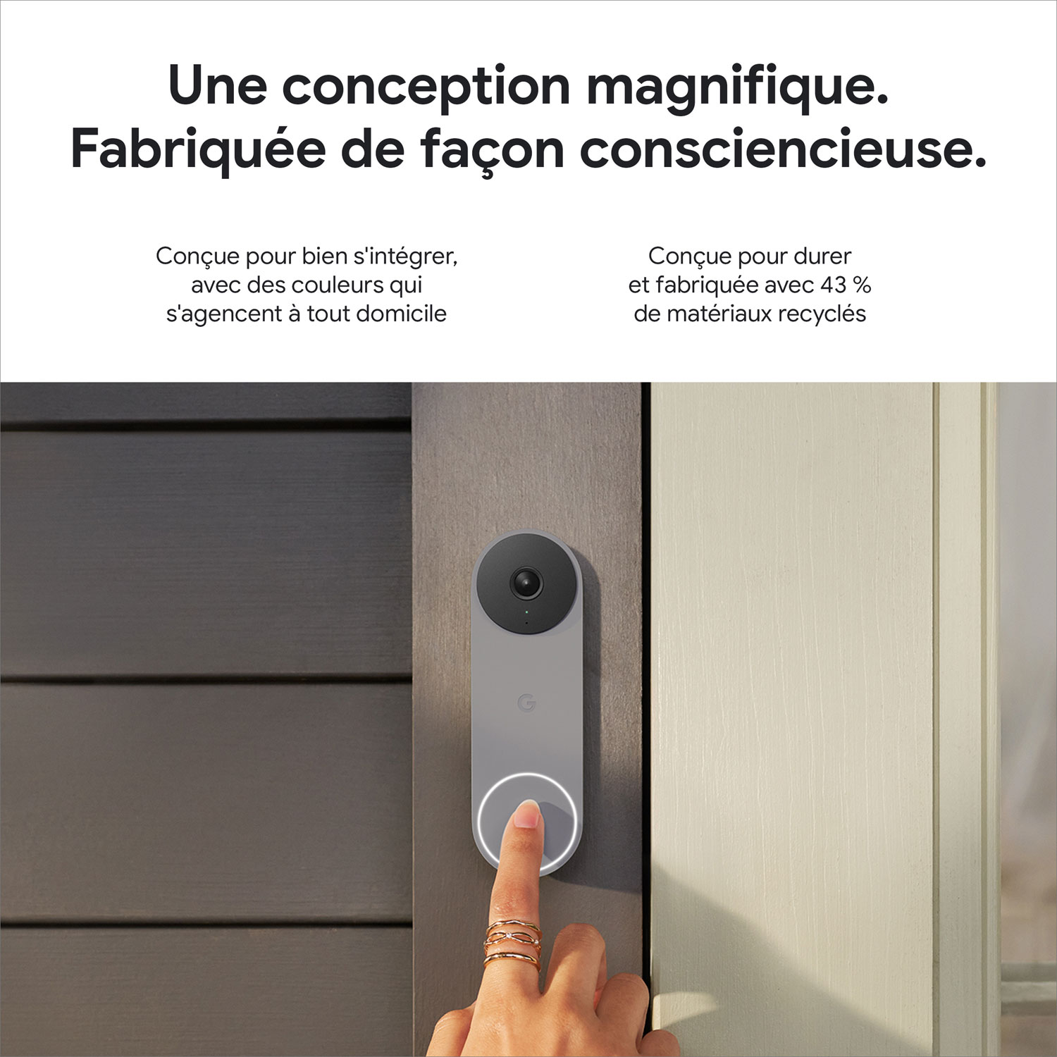 Sonnette vidéo Wi-Fi Google Nest (2e génération) - Cendré