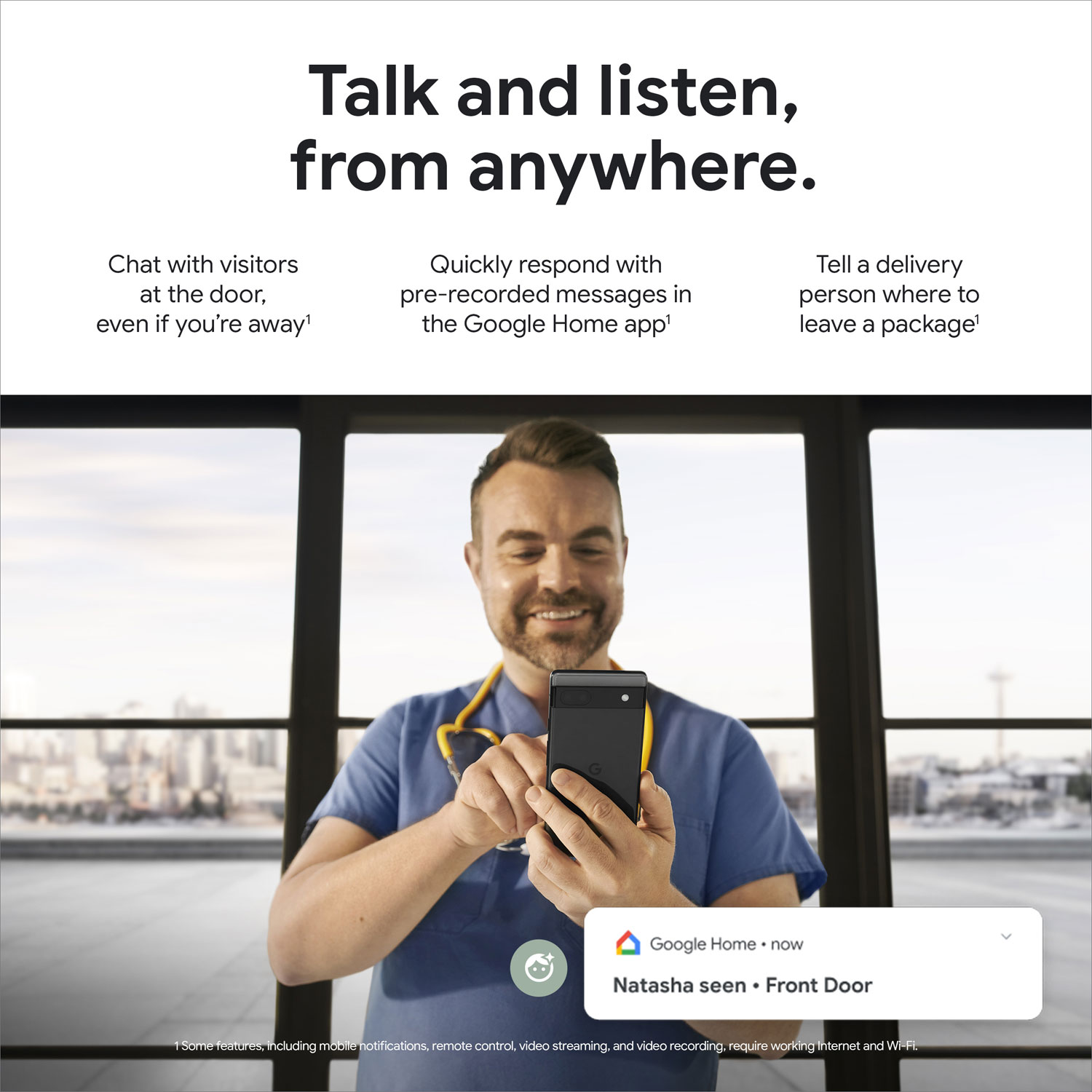 Sonnette vidéo Wi-Fi Google Nest (2e génération) - Cendré