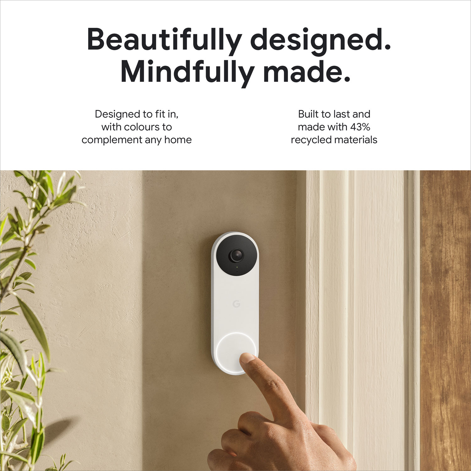 Google Nest Wi-Fi Video Doorbell (2nd Gen) - Snow