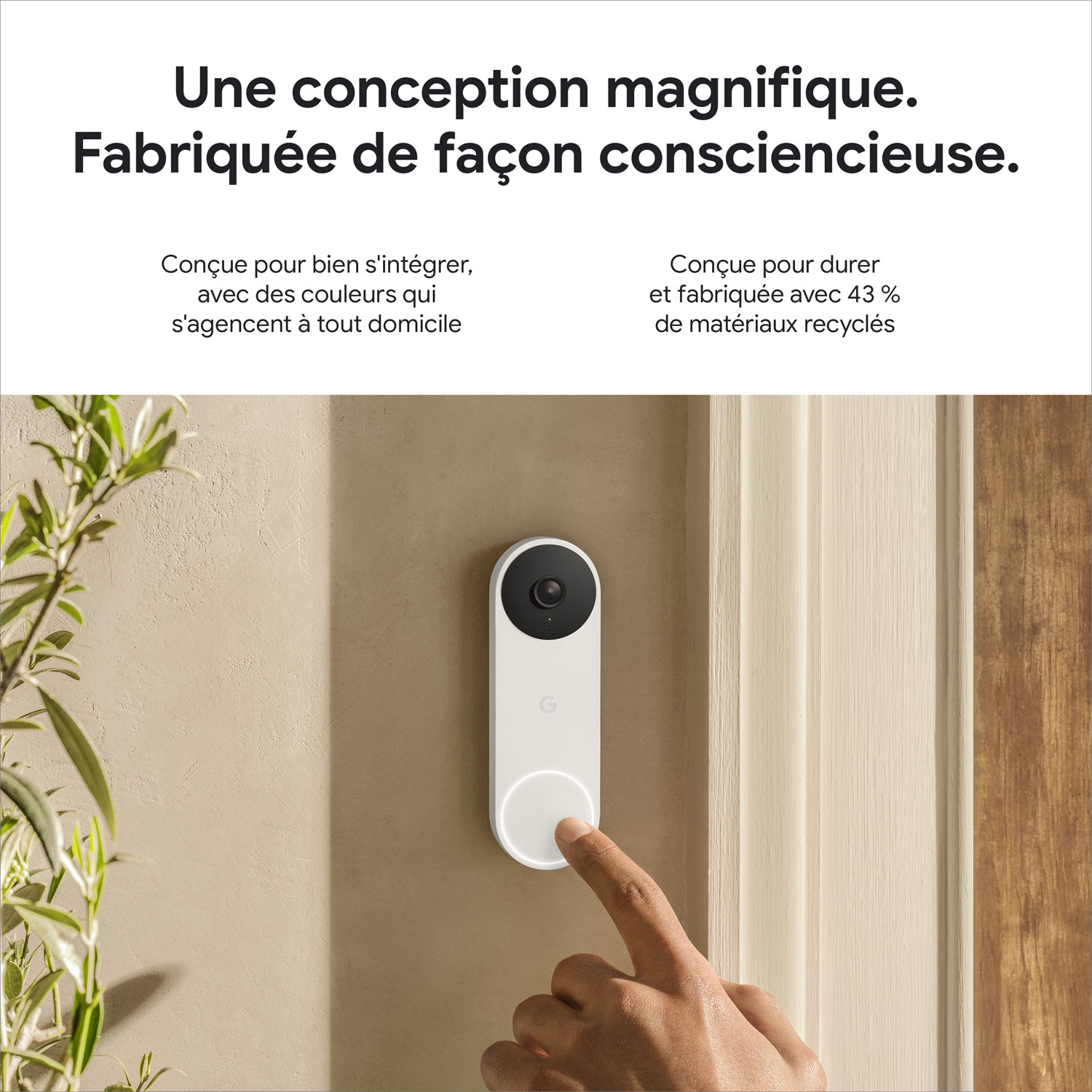 Google Nest Wi-Fi Video Doorbell (2nd Gen) - Snow