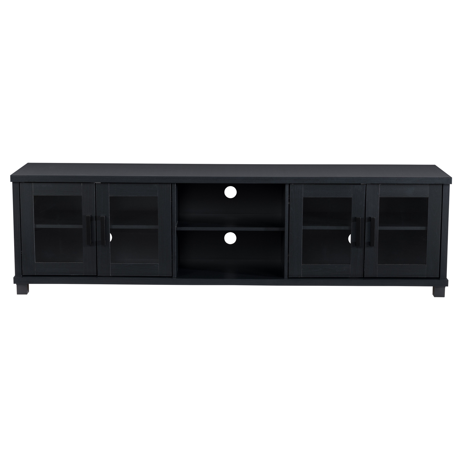 CorLiving Fremont Modern Black TV Stand with Storage Cabinets, TV Table Stand - TVs up to 95"