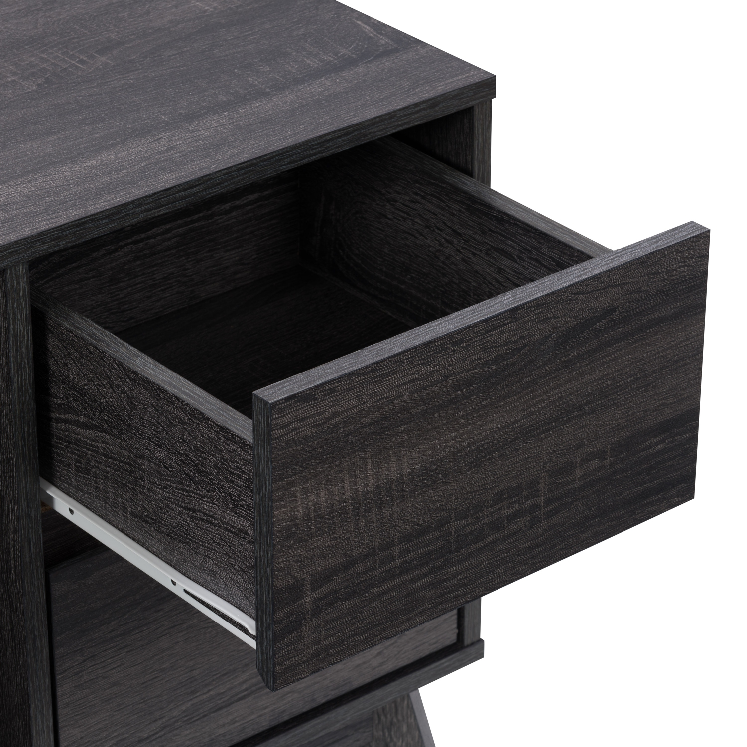 CorLiving THW-540-B Hollywood Dark Grey Wood Grain TV Stand with Drawers for TVs up to 55"