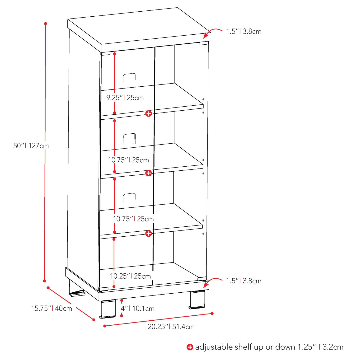 Meuble de rangement multimédia en bois Holland de CorLiving avec portes, tablettes de présentoir pour DVD et CD, noir