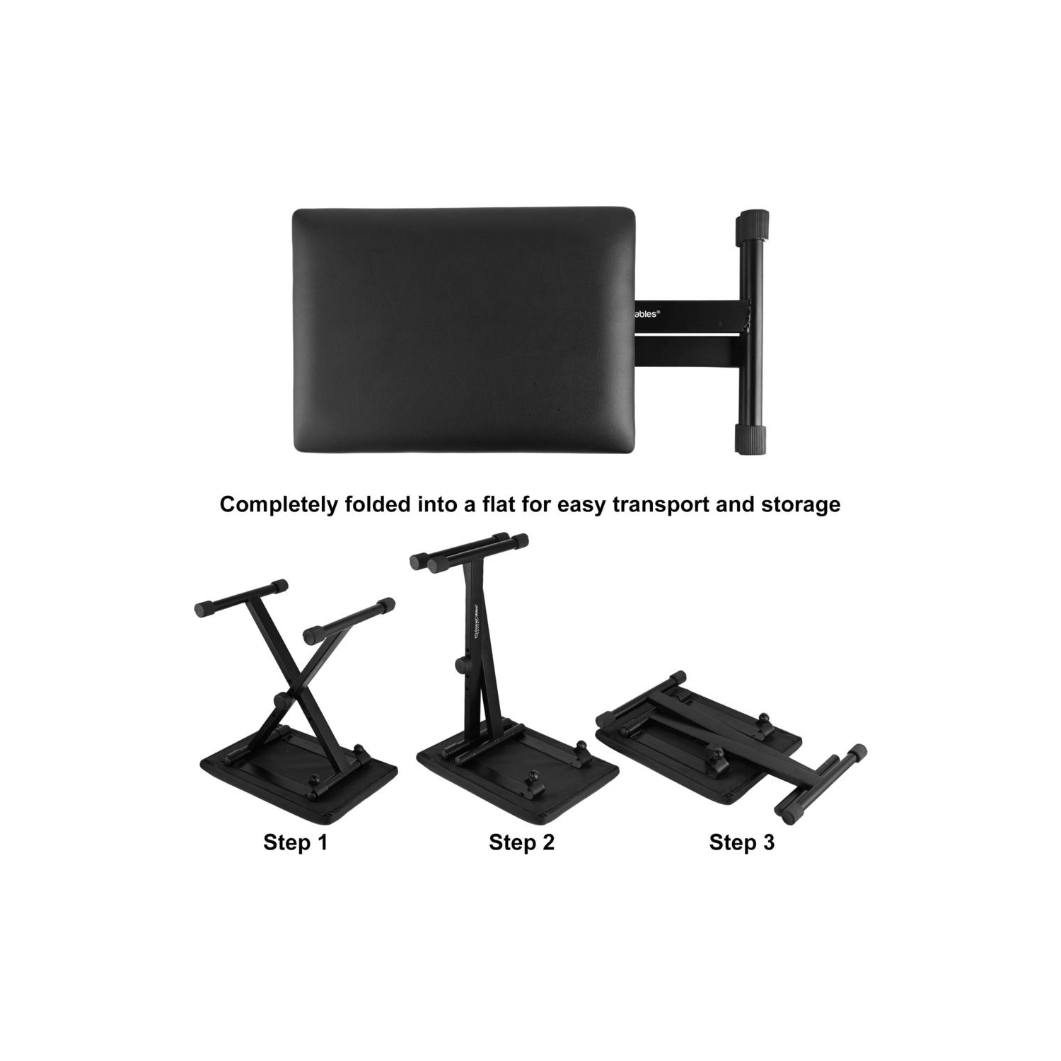 Support pour clavier et banc, support pour clavier Double X Music Supports pour piano électronique + banc rembourré réglable en X pour clavier