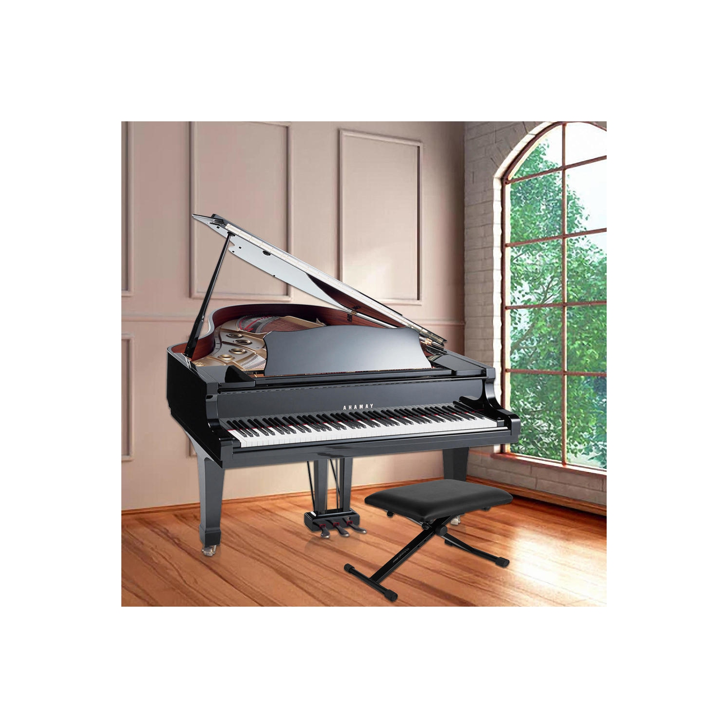 Support pour clavier et banc, support pour clavier Double X Music Supports pour piano électronique + banc rembourré réglable en X pour clavier