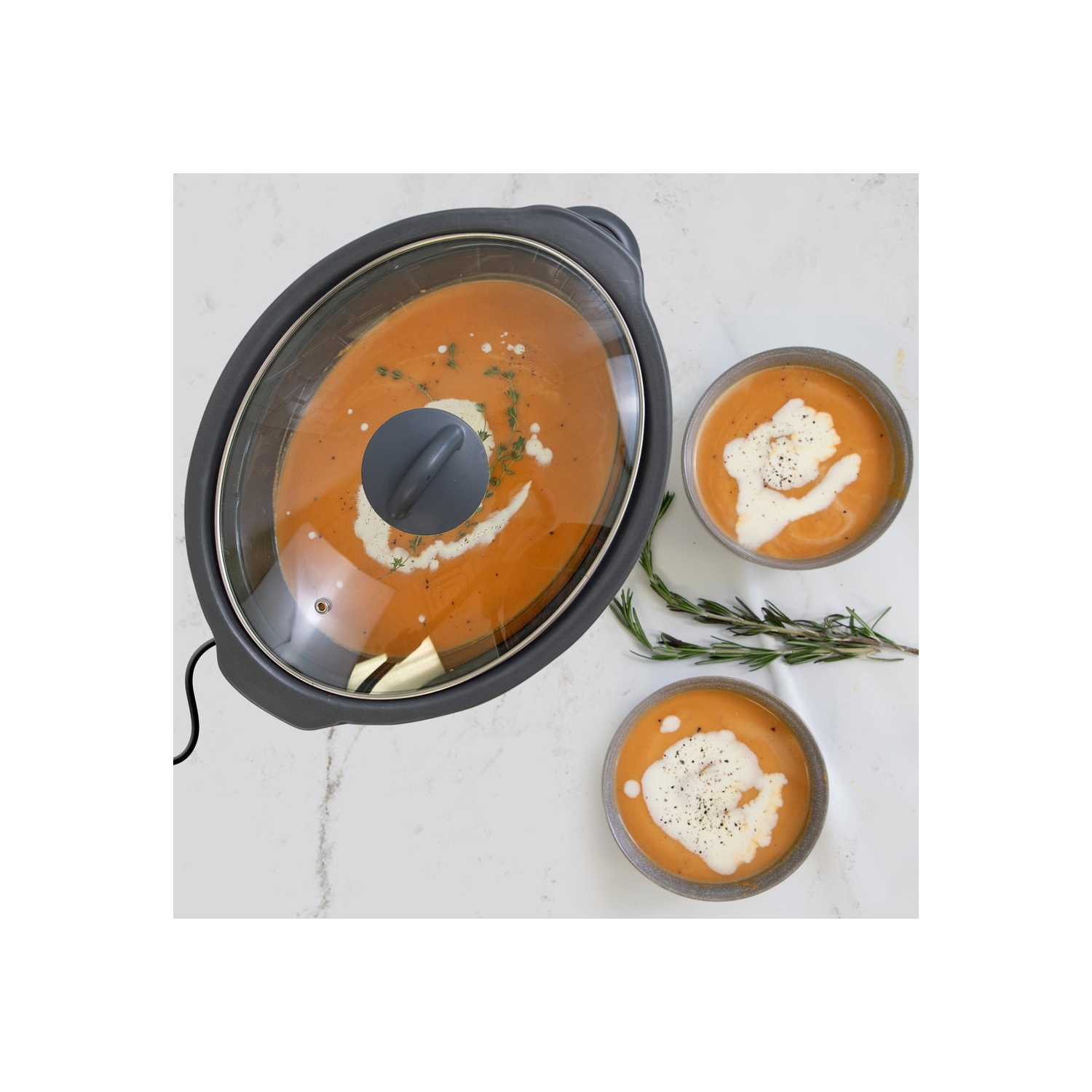 Kenmore 5 qt Slow Cooker, Black and Gray, Compact Countertop Cooking, Simple Dial Control