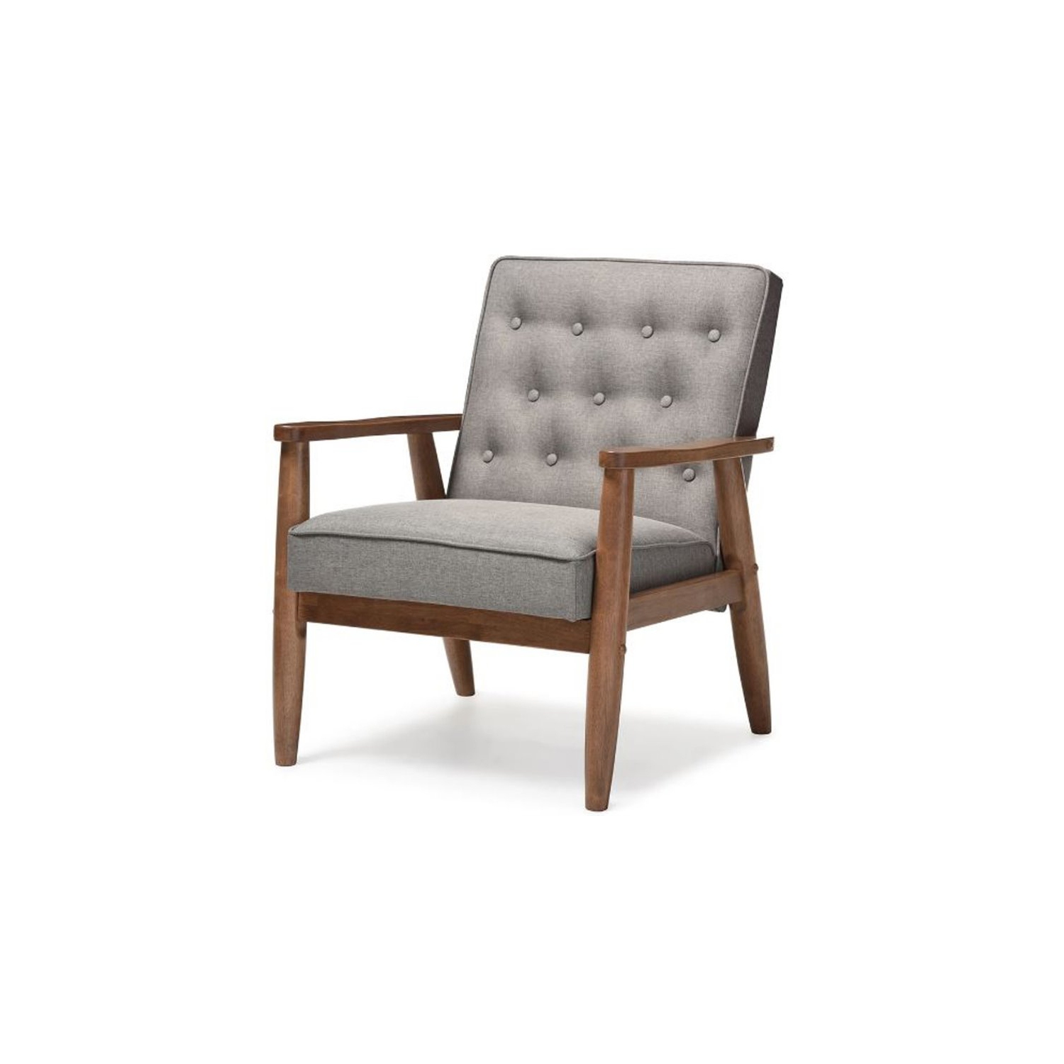 Baxton Studio – Chaise de réception capitonnée Sorrento en gris et brun