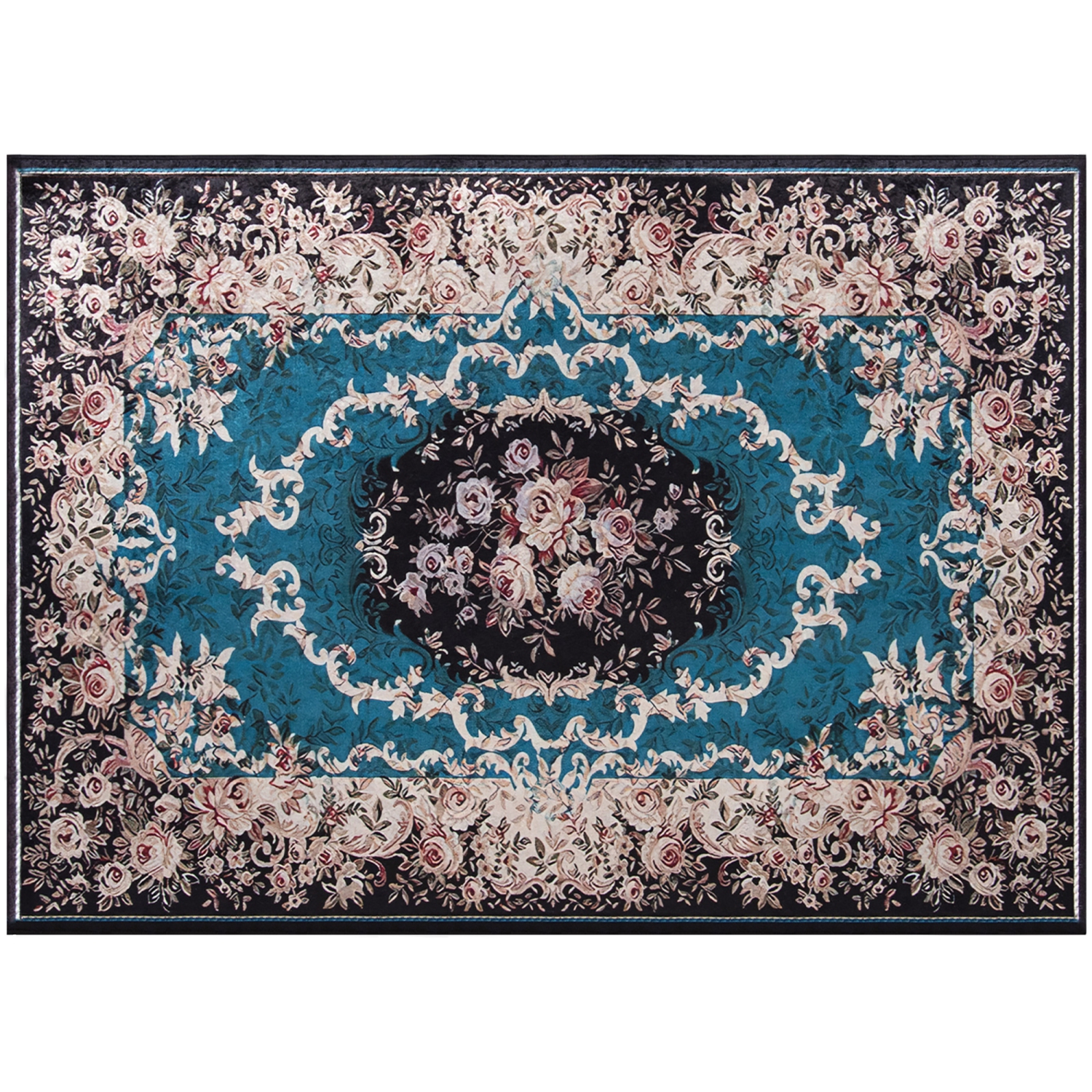 Costway Area Rug 4'8" x 6'7" Non-Shedding Anti-slip Carpet Vintage Living Room Bedroom