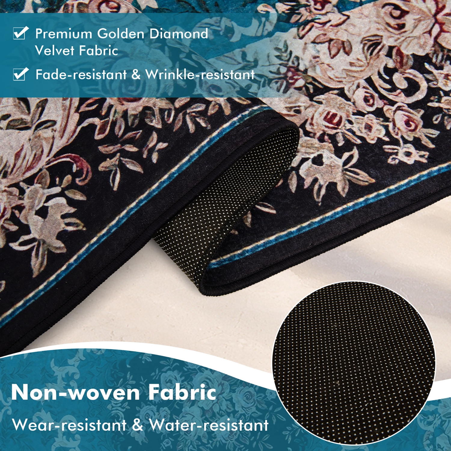 Costway Area Rug 4'8" x 6'7" Non-Shedding Anti-slip Carpet Vintage Living Room Bedroom